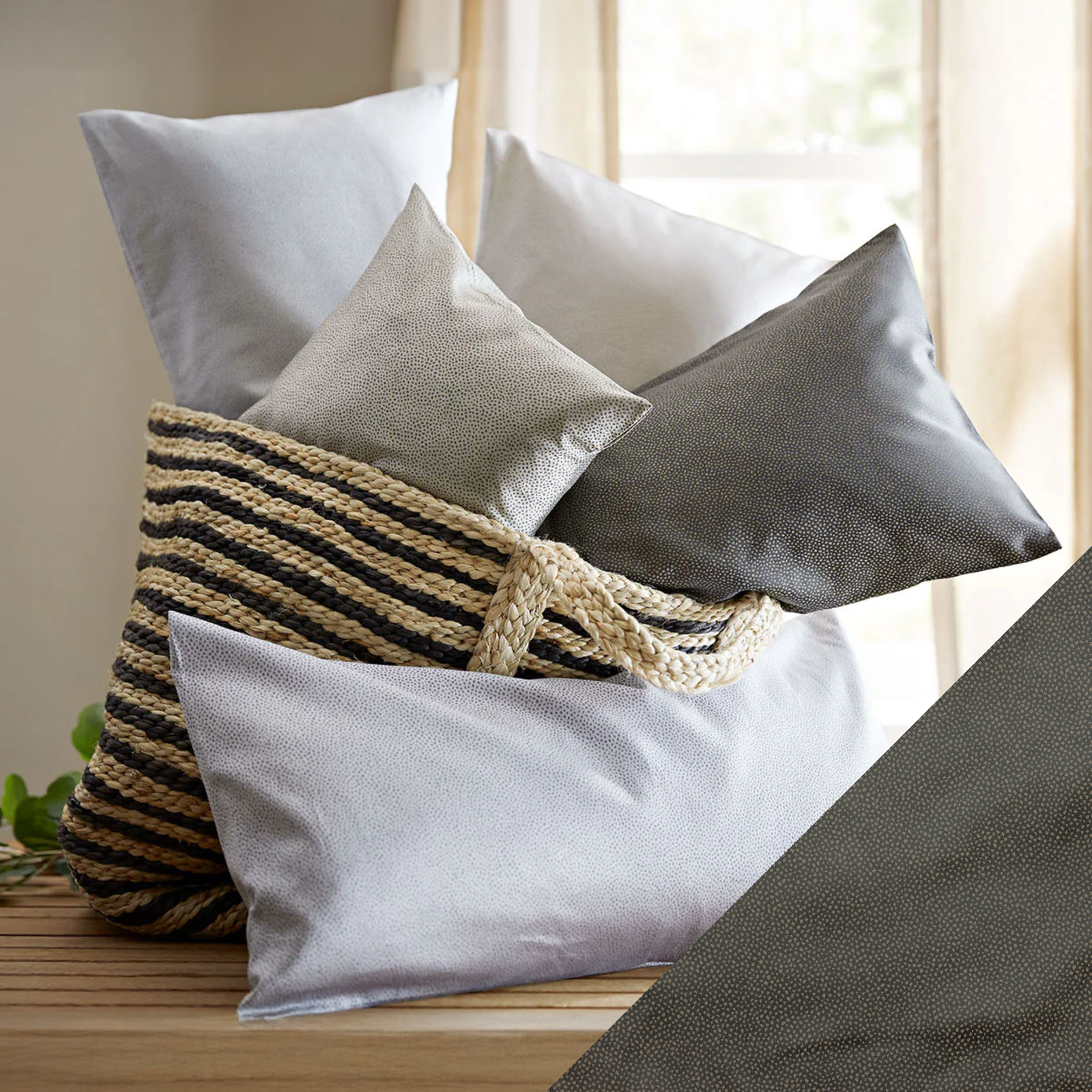 Colors of SDH Gobi Bedding Pillows with Midnight Swatch