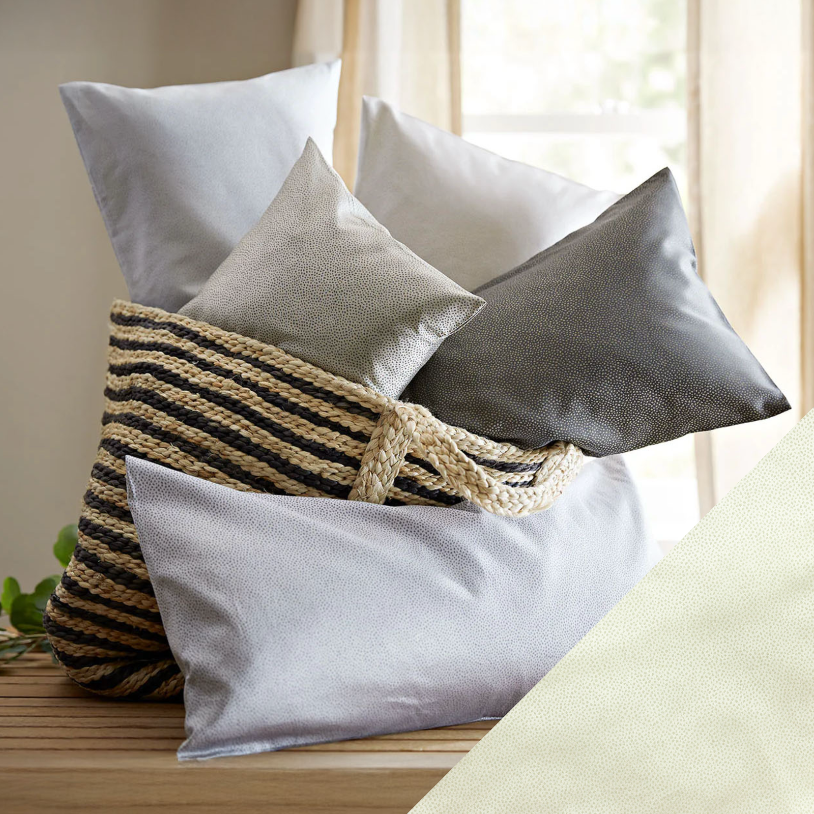 Colors of SDH Gobi Bedding Pillows with Nilo Swatch