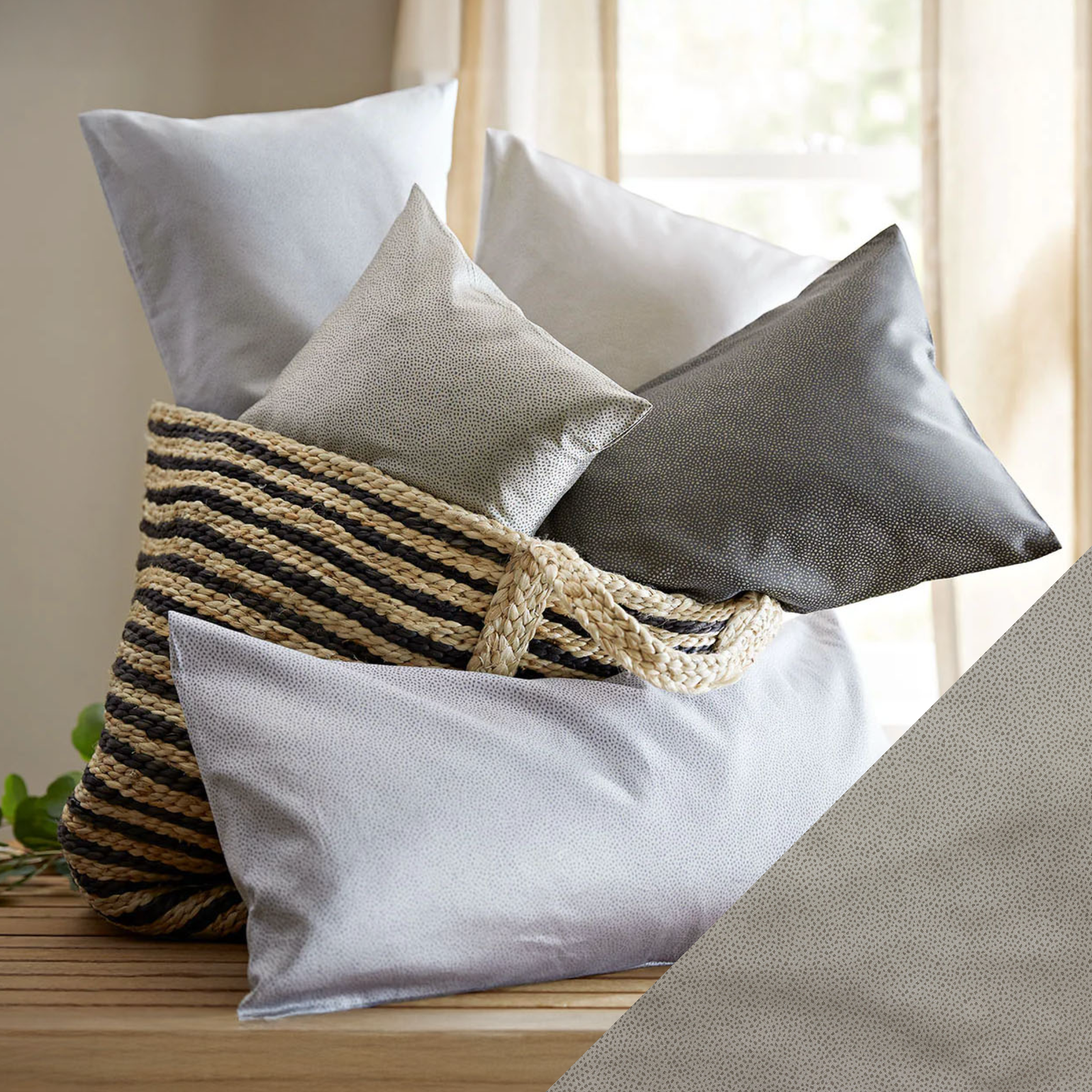 Colors of SDH Gobi Bedding Pillows with Raisin Swatch