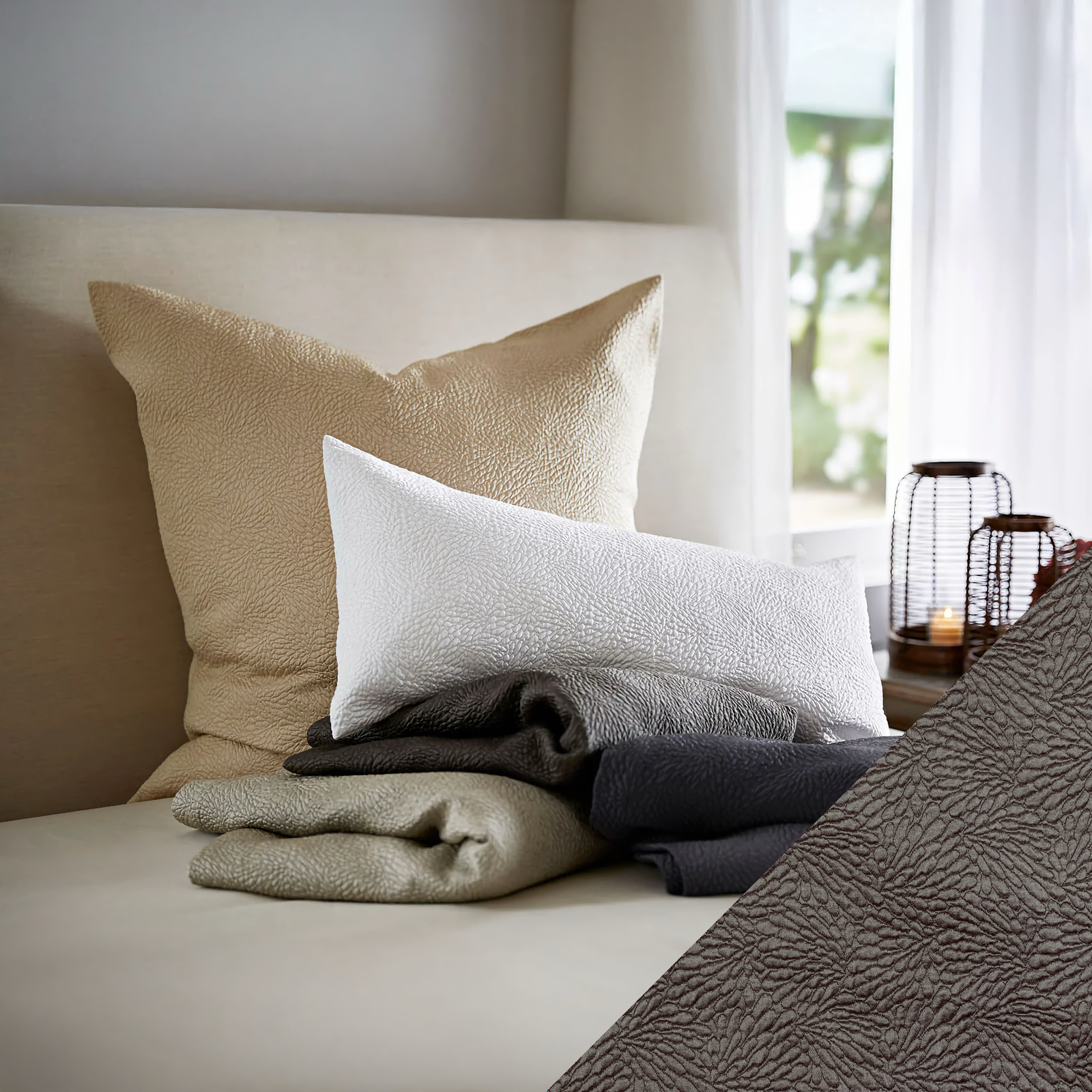 SDH Jazz Bedding Assorted Colors with Caviar Swatch