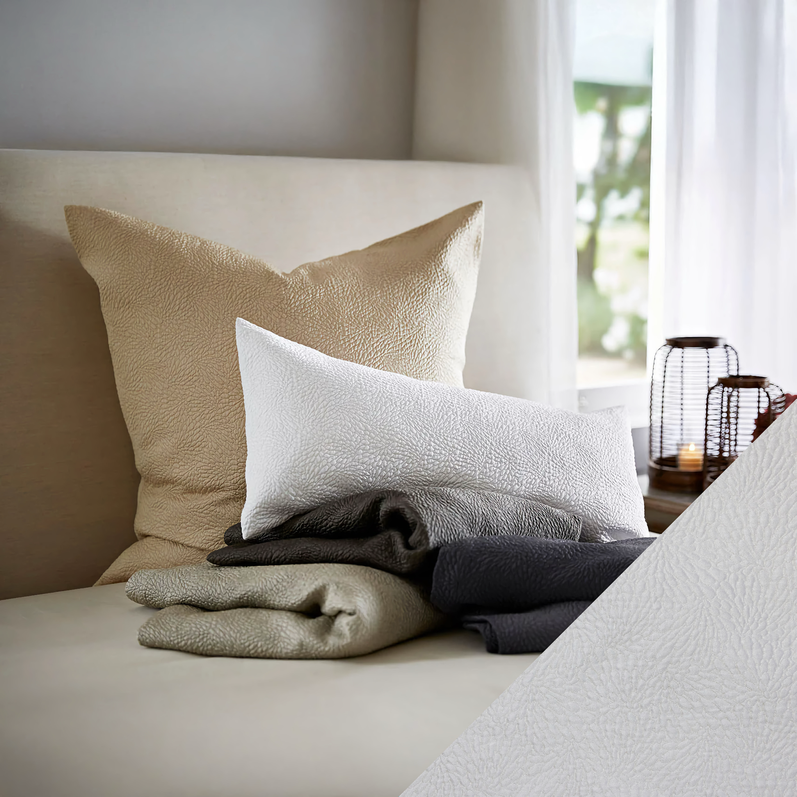 SDH Jazz Bedding Assorted Colors with Latte Swatch