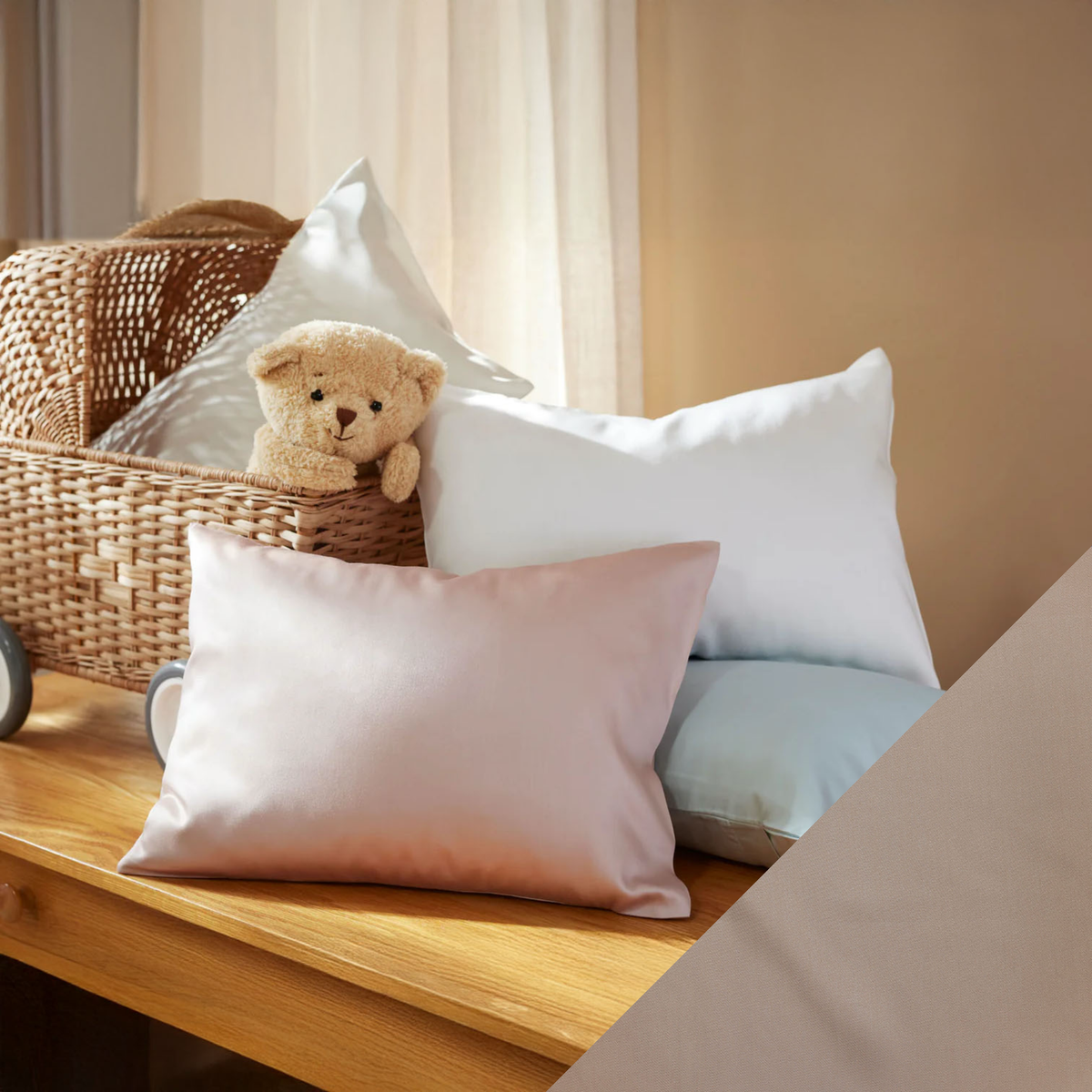 SDH Legna Classic Baby Bedding Colors with Mushroom Swatch