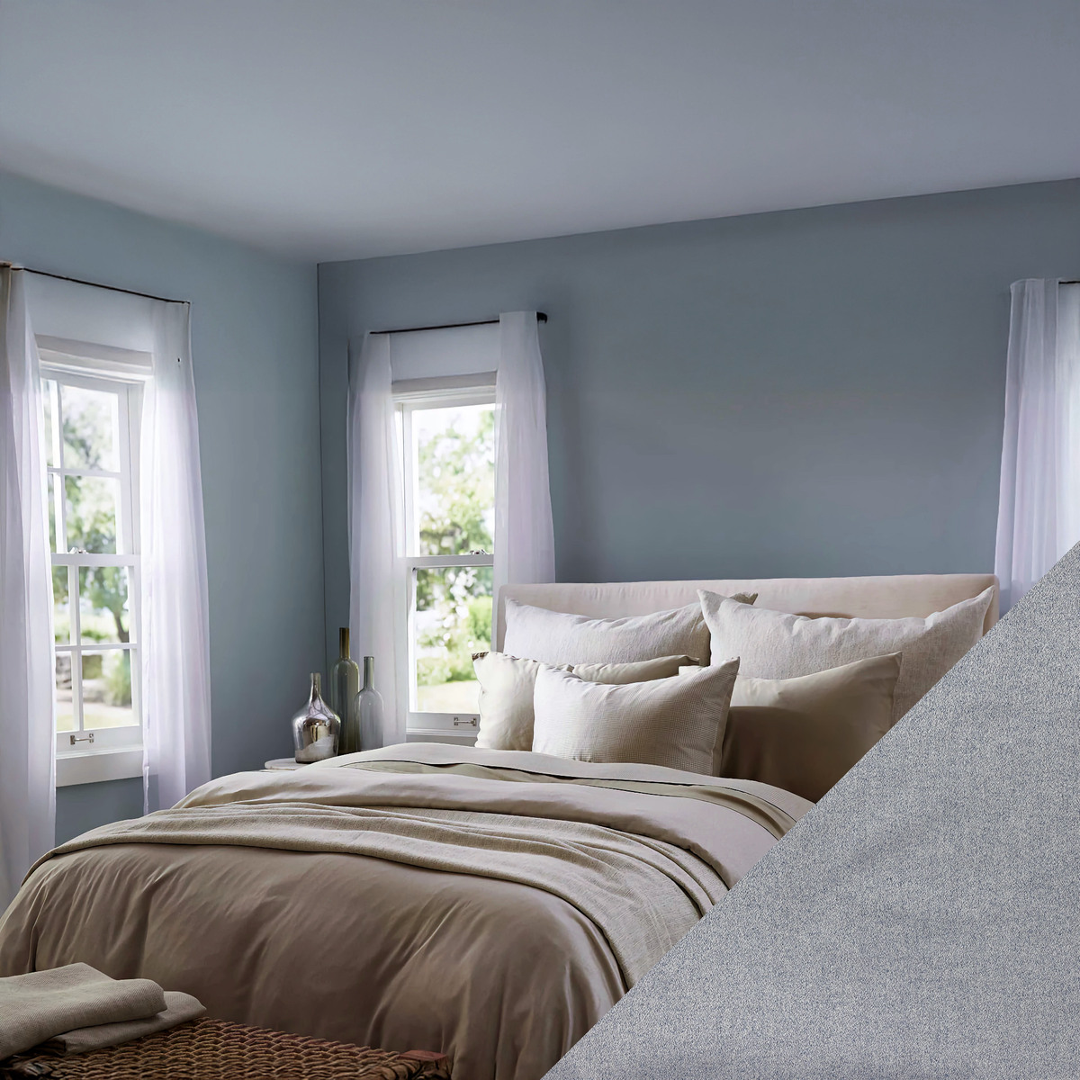 SDH Legna Remini Bedding with Cobalt Swatch