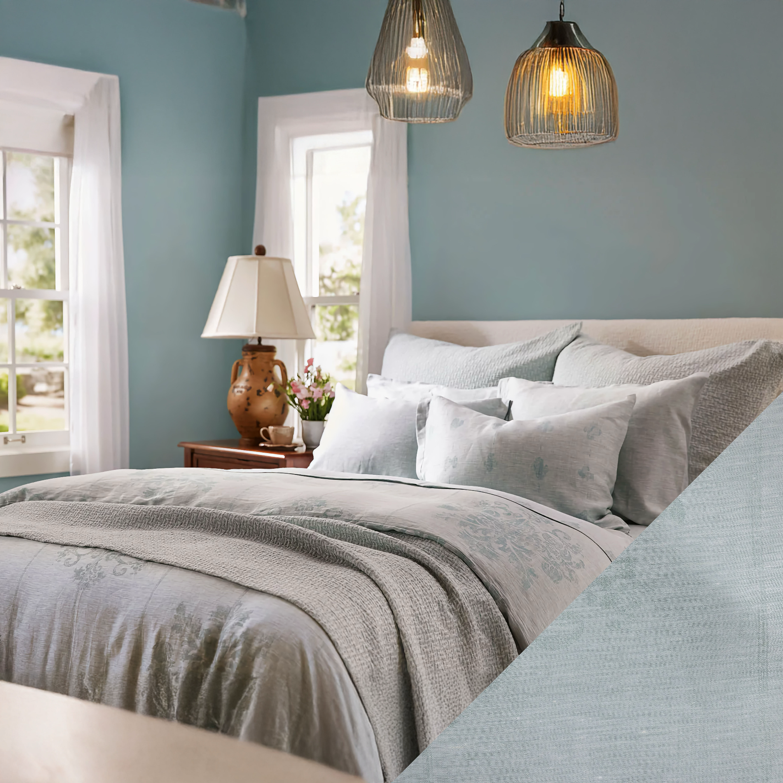 SDH Messina Bedding with Agave Swatch