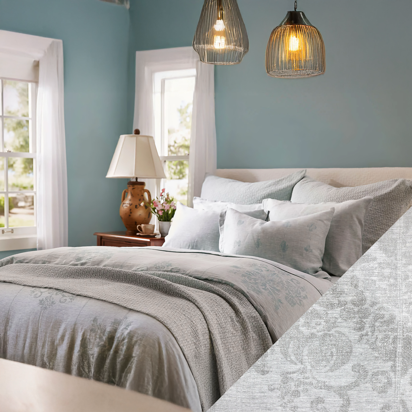 SDH Messina Bedding with Dove Swatch