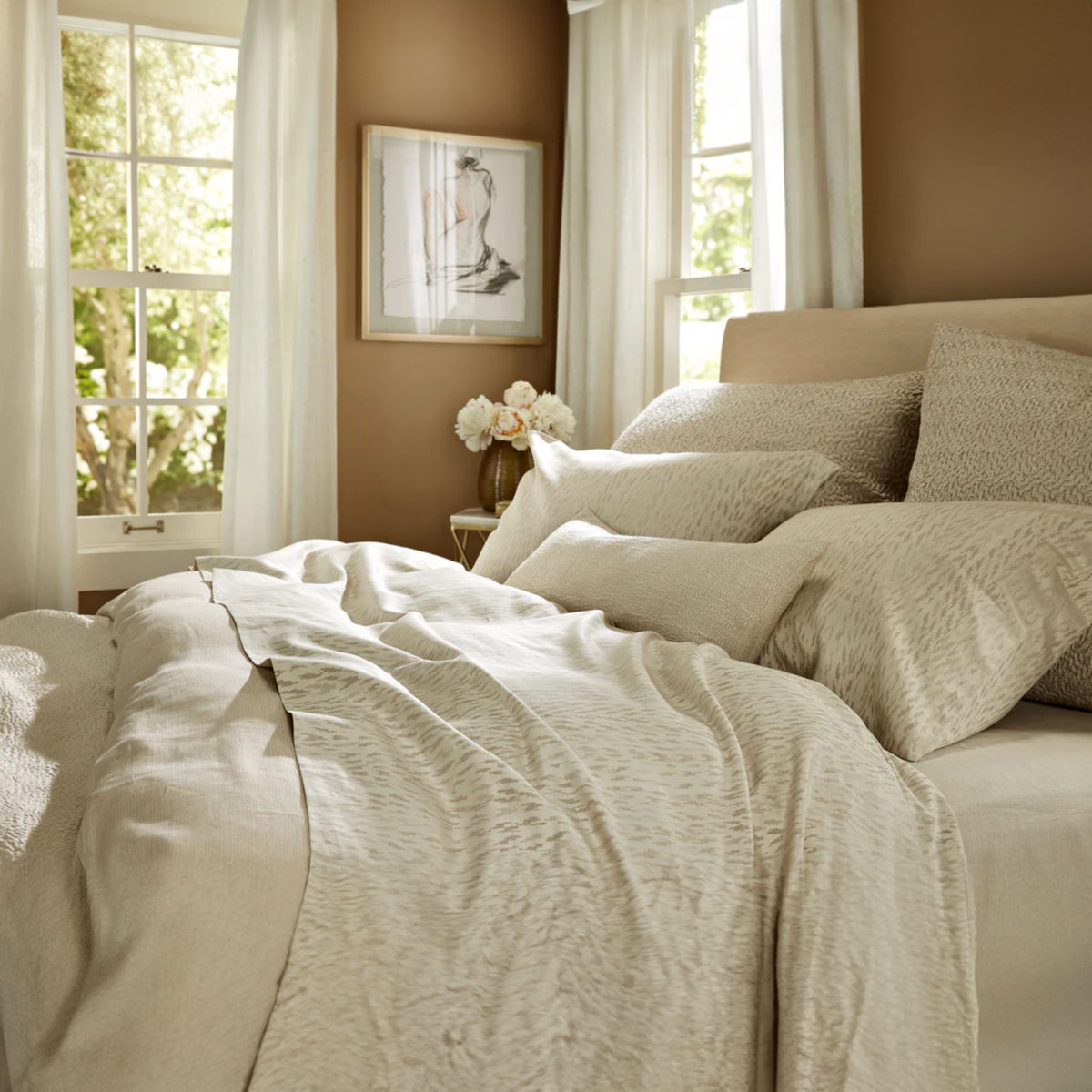 Lifestyle Shot of SDH Milos by The Purists Bedding in Natural Color