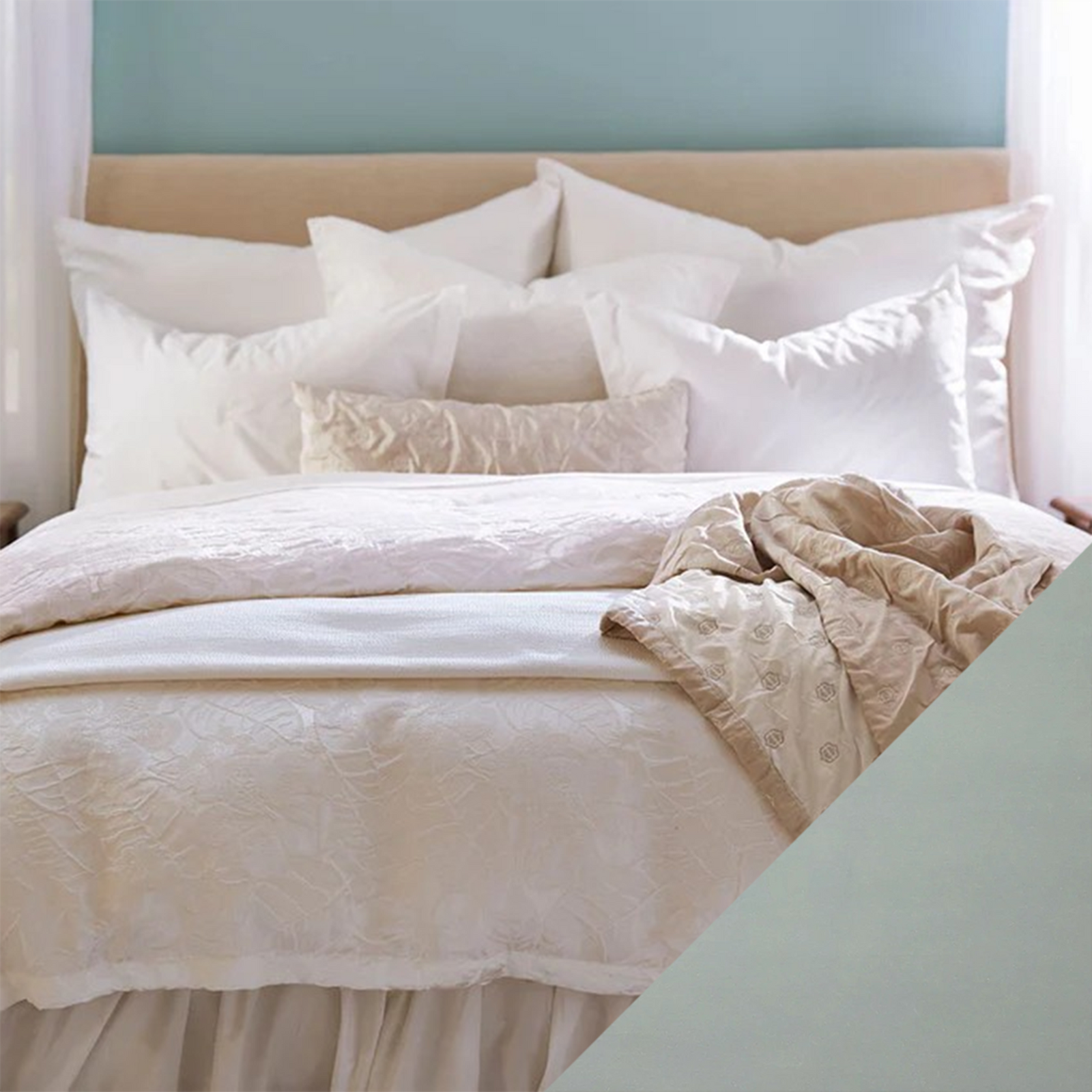 SDH Tayla Bedding with Swatch in Seafoam Color