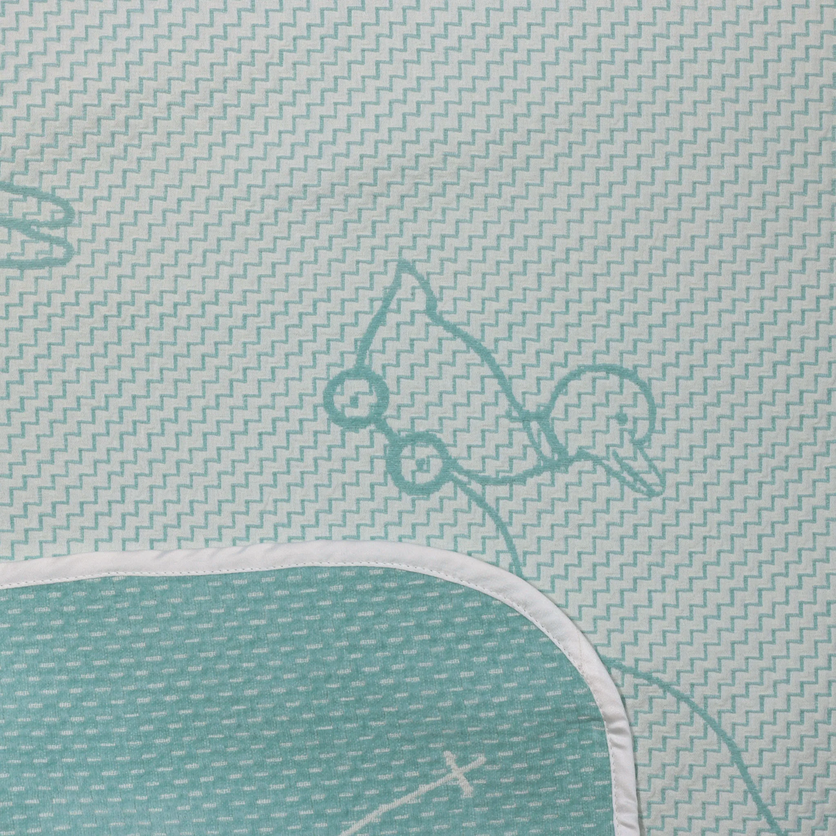 Reversible Swatch Sample of SDH Wheels Baby Blanky in Aruba