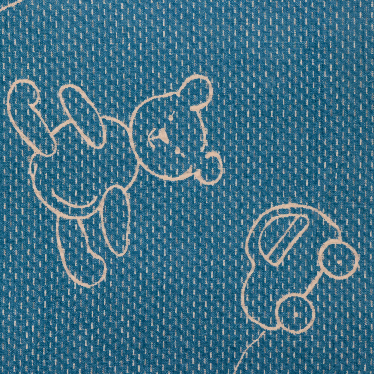 Back Fabric Closeup of SDH Wheels Baby Blanky in Denim