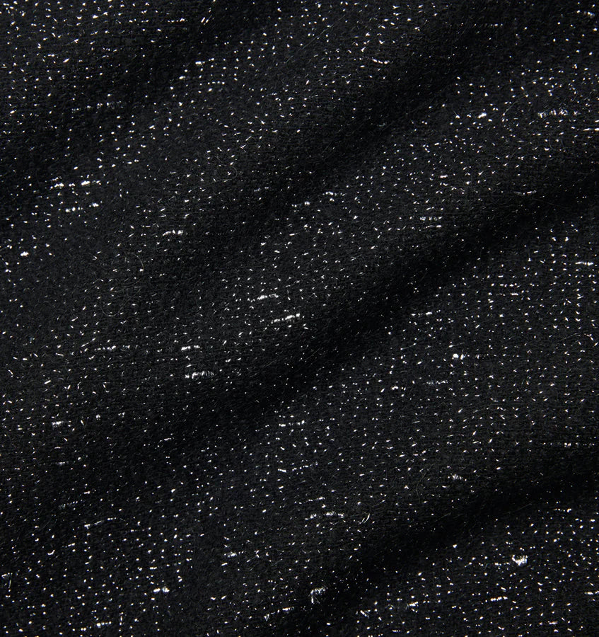 Sferra Mercurio Fringed Throw Blanket - Black/Silver
