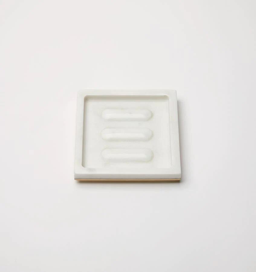 Sferra Pietra Marble Bath Accessories - White/Gold