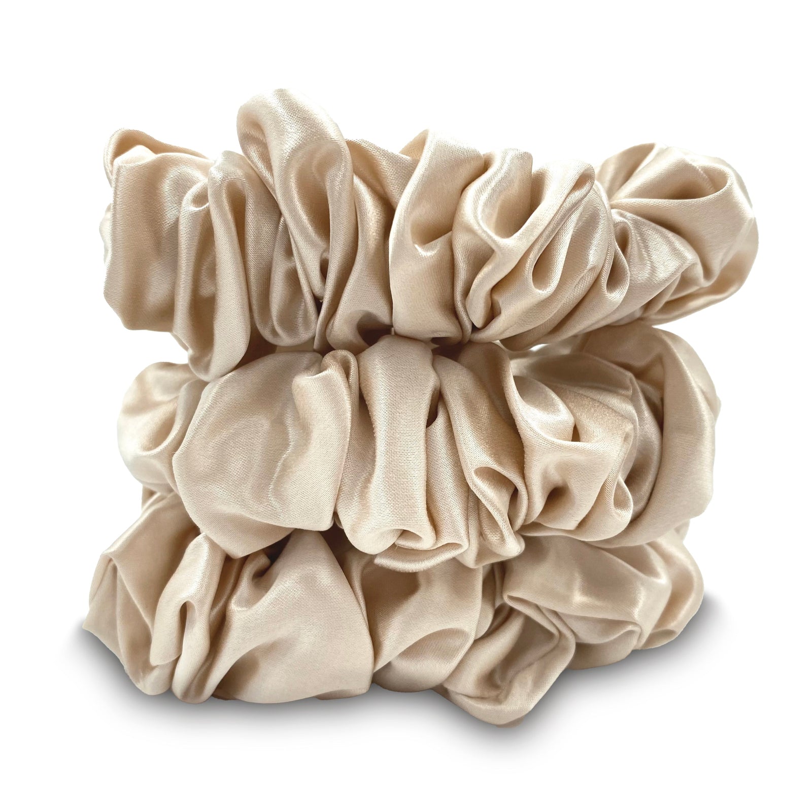 Mulberry Park Silks Silk Scrunchies - Desert Sand - Pure Mulberry Silk Skinny Stack