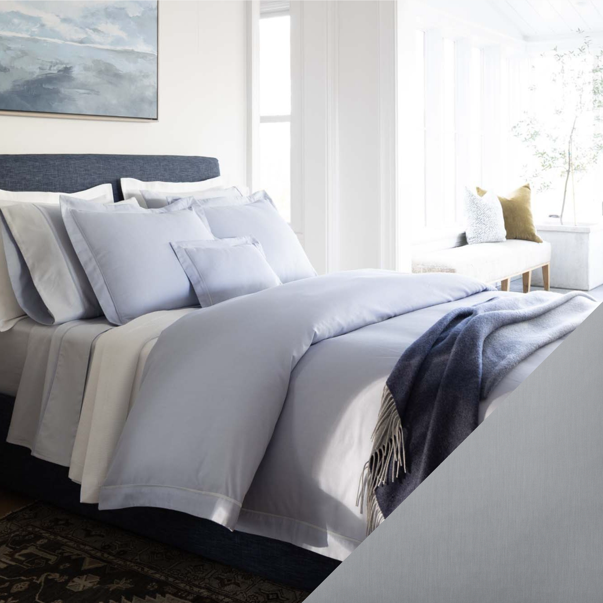 Bed in Scandia Home Alistair Bedding with Shadow swatch