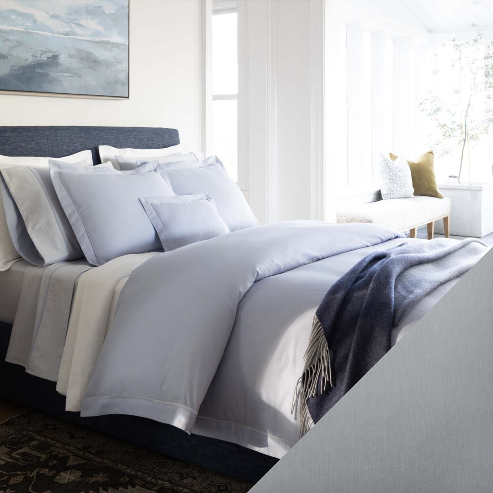 Bed in Scandia Home Alistair Bedding with Shadow swatch