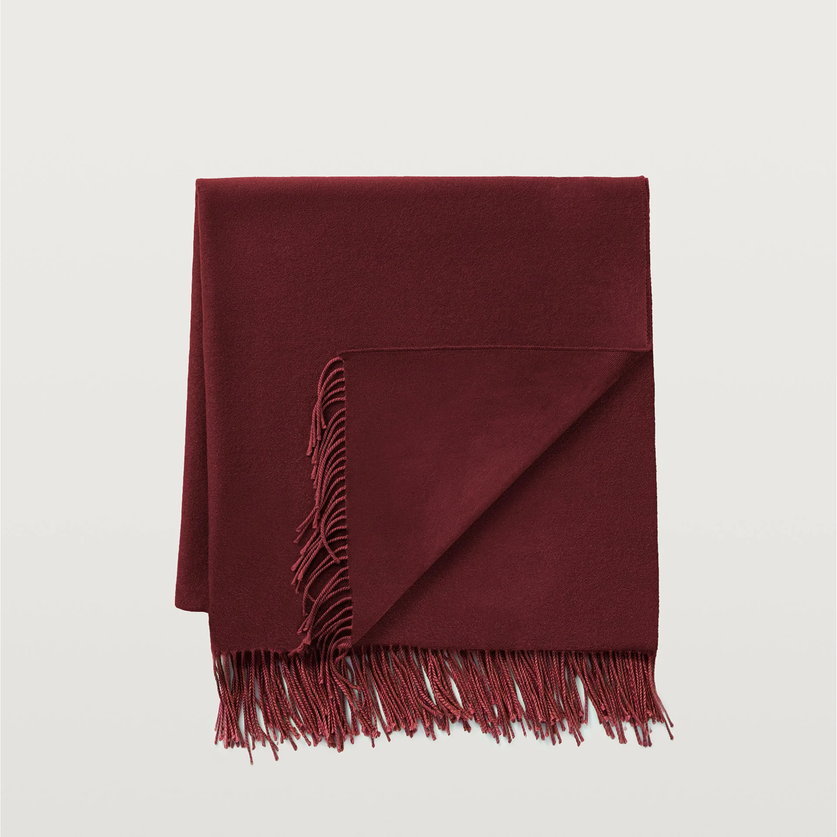 Scandia Home Fringe Throw in Claret Color