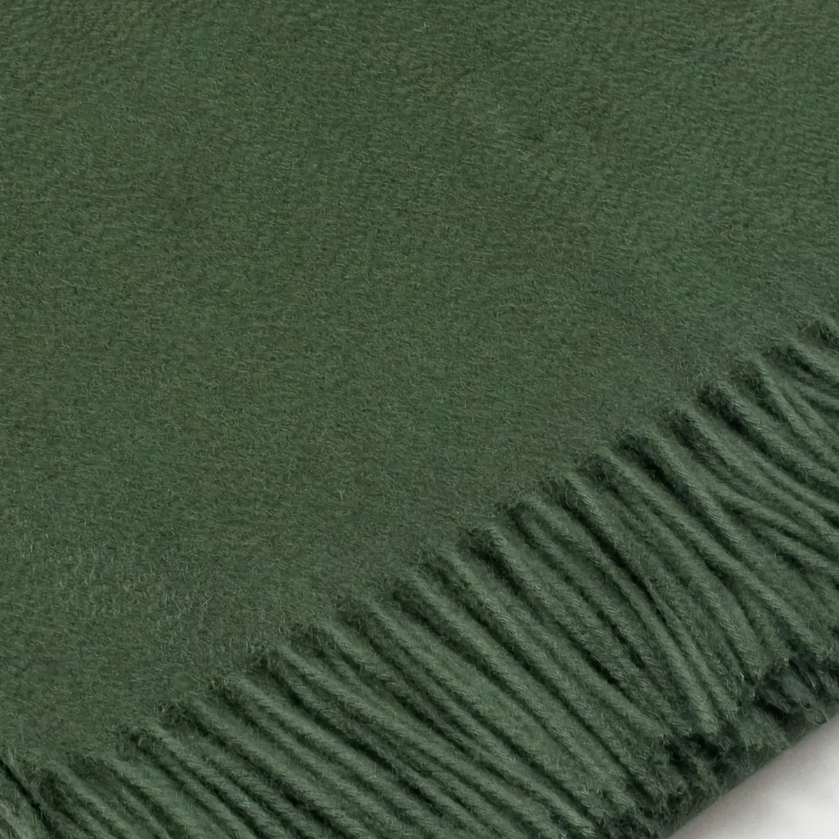 Closeup of Scandia Home Fringe Throw in Forest Color