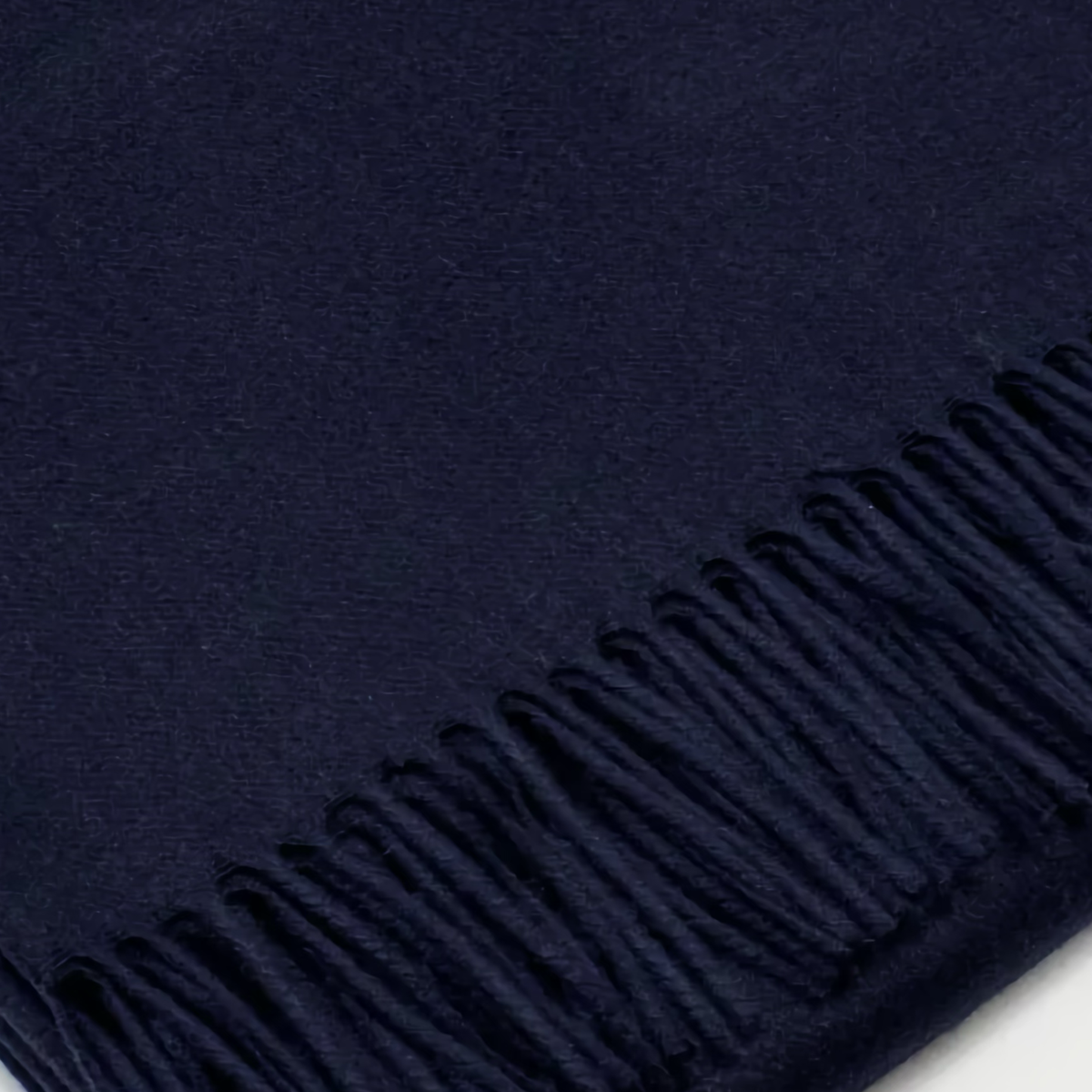 Closeup of Scandia Home Fringe Throw in Navy Color