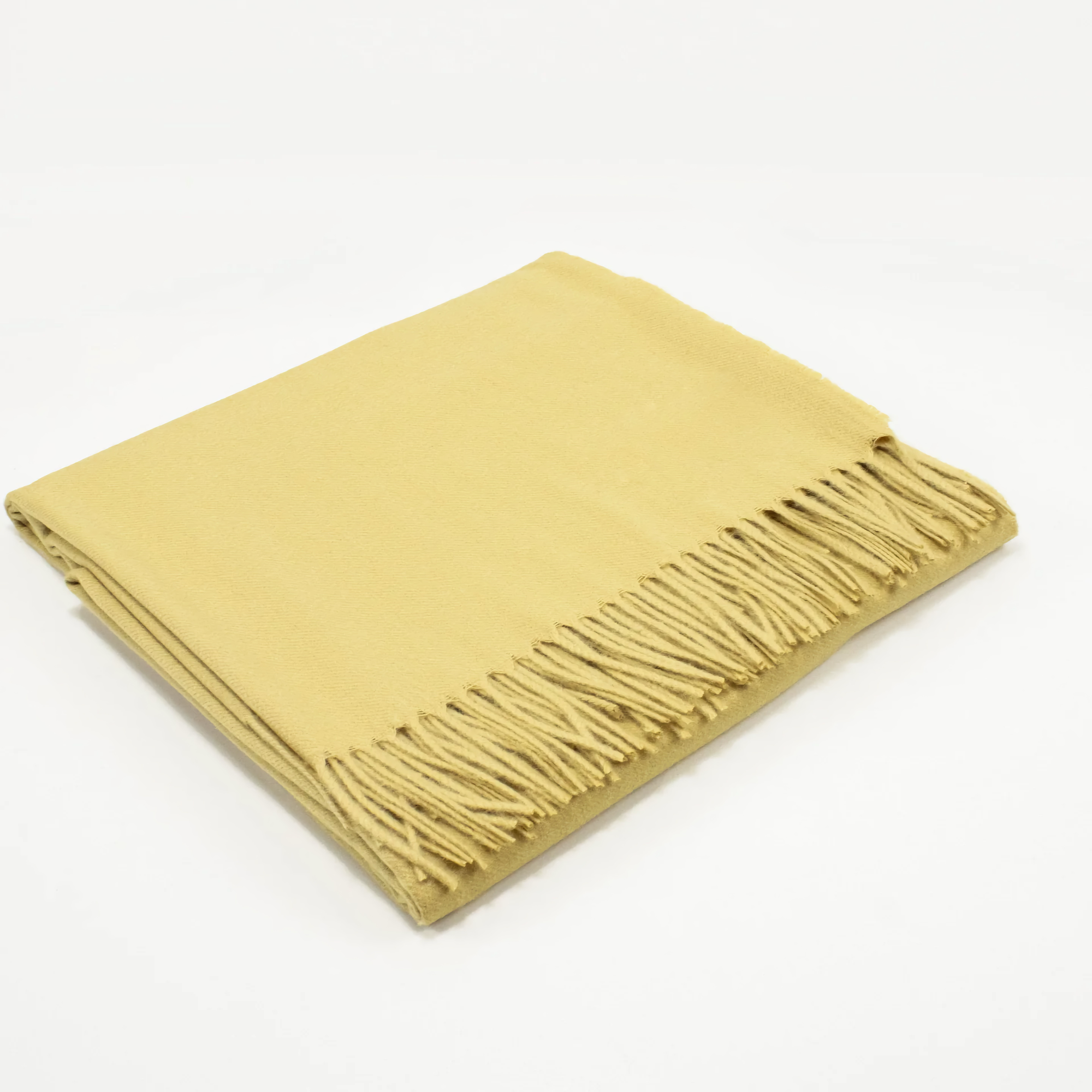 Scandia Home Fringe Throw in Ochre Color