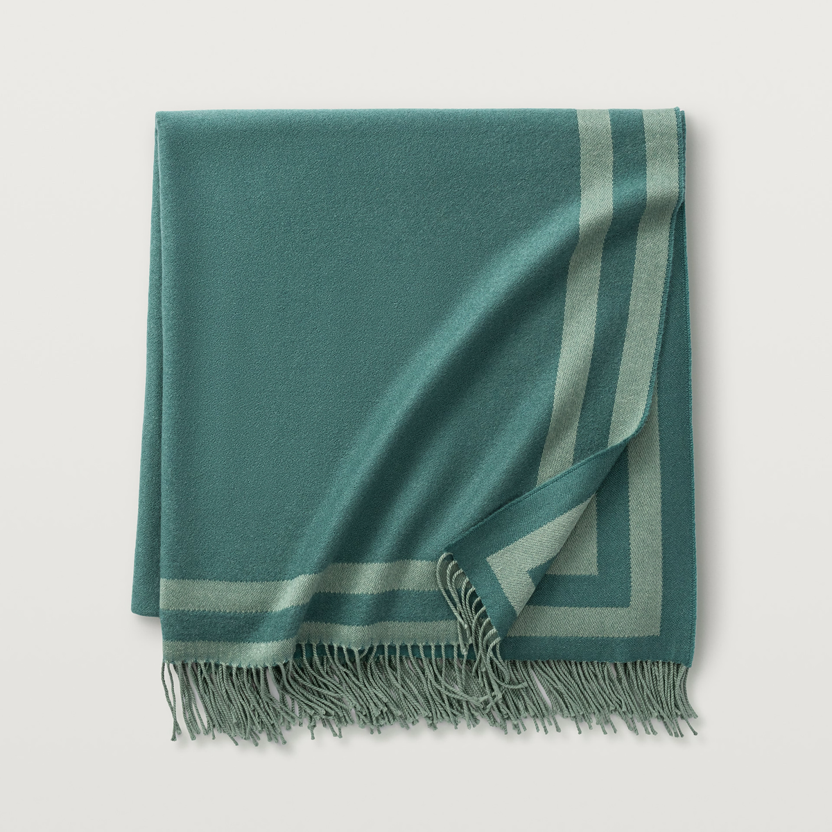 Folded Scandia Home Carlyle Throw in Jade Color