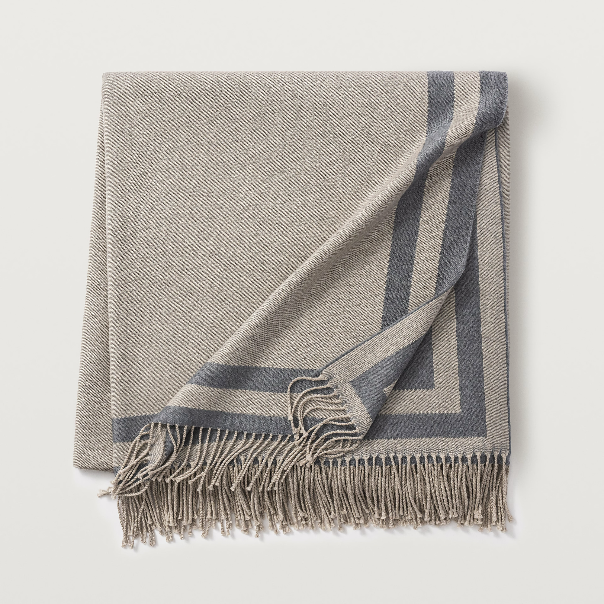 Folded Scandia Home Carlyle Throw in Slate Color