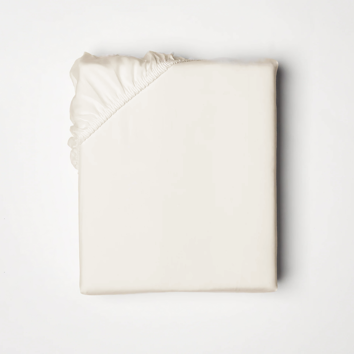 Fitted Sheet of Scandia Home Classic Natural Lyocell Percale Collection in Ivory