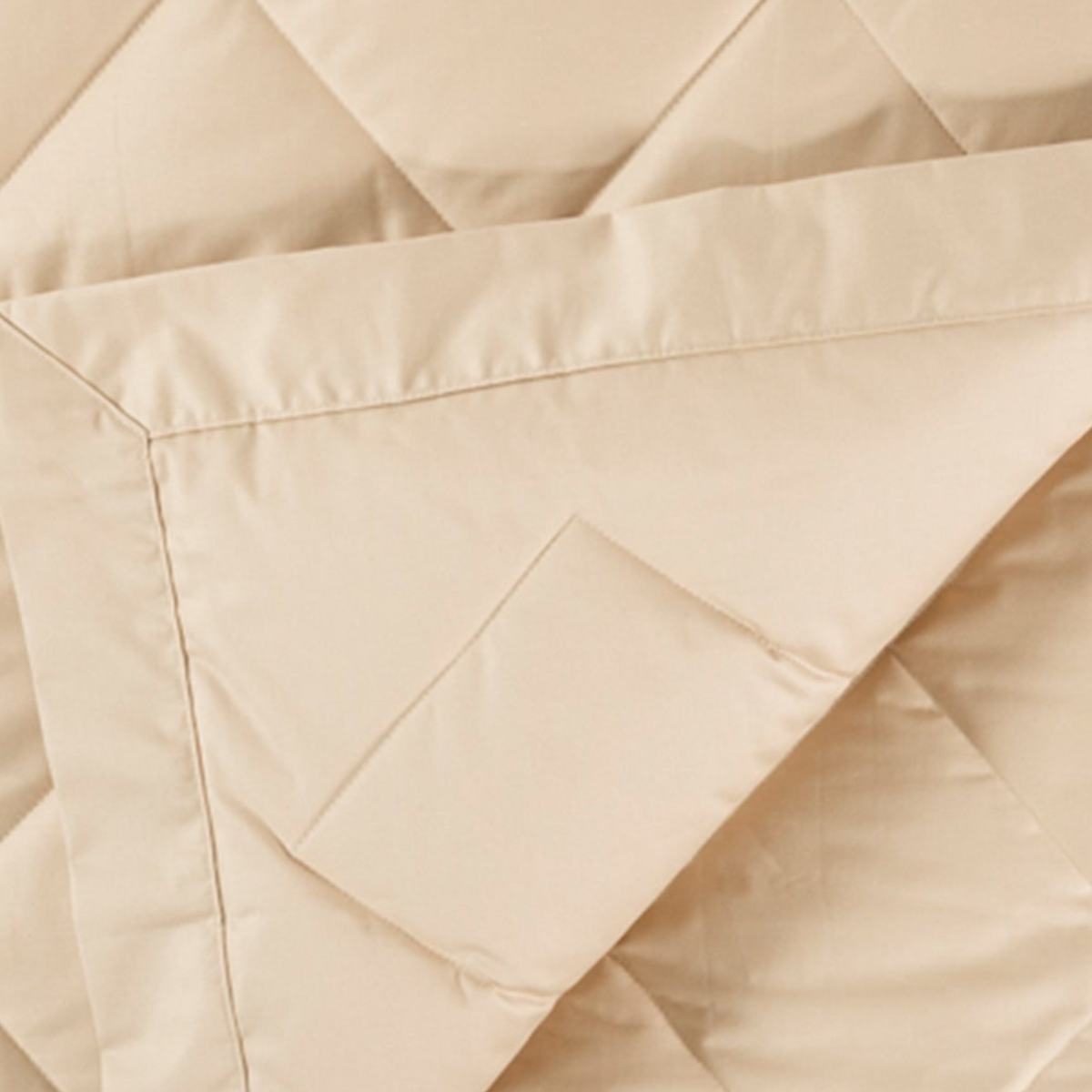 Closeup View of Scandia Home Diamond Quilted Down Blanket in Cafe Color