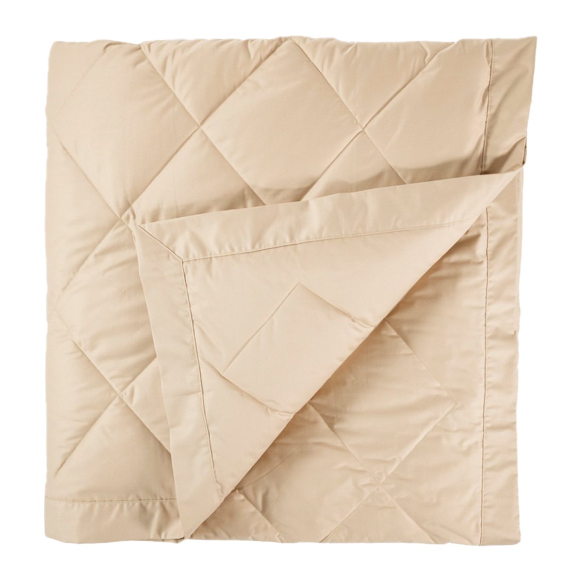 Folded View of Scandia Home Diamond Quilted Down Blankets in Cafe Color