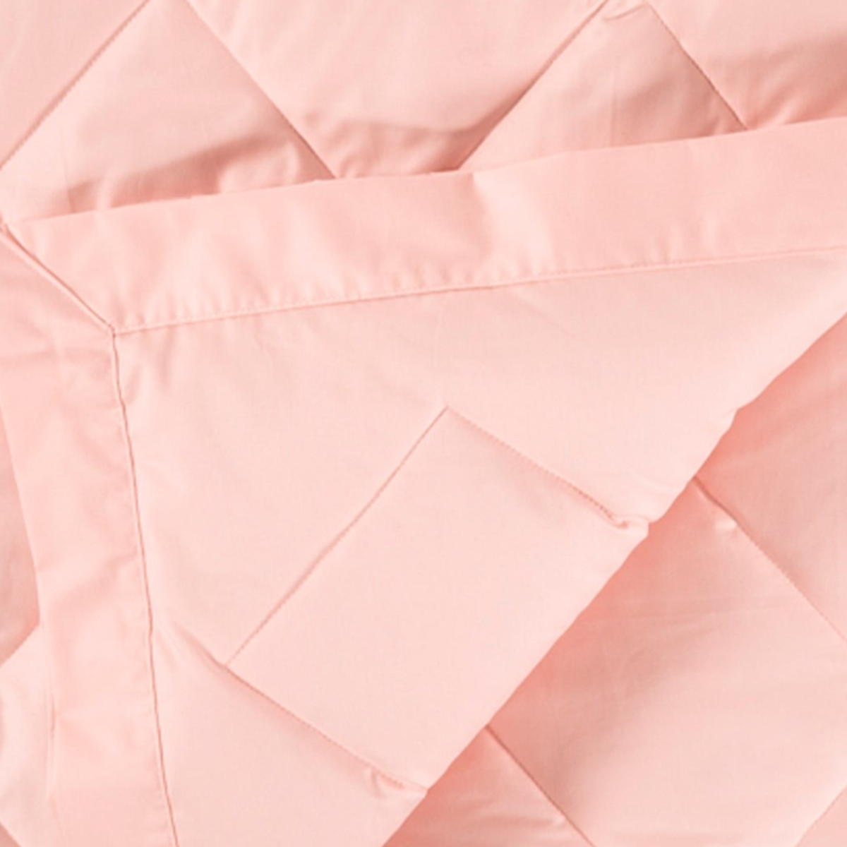 Closeup View of Scandia Home Diamond Quilted Down Blanket in Petal Color