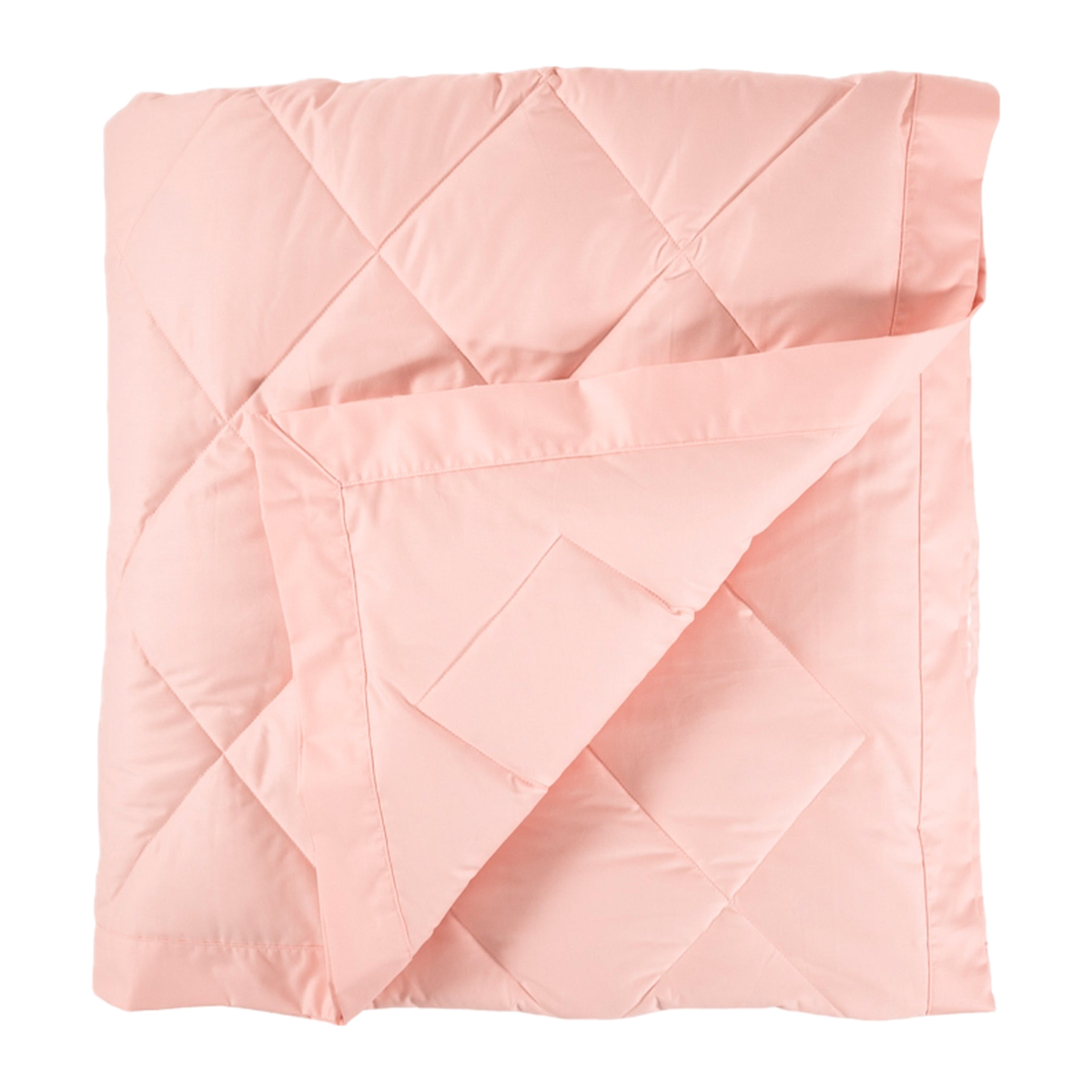 Folded View of Scandia Home Diamond Quilted Down Blankets in Petal Color