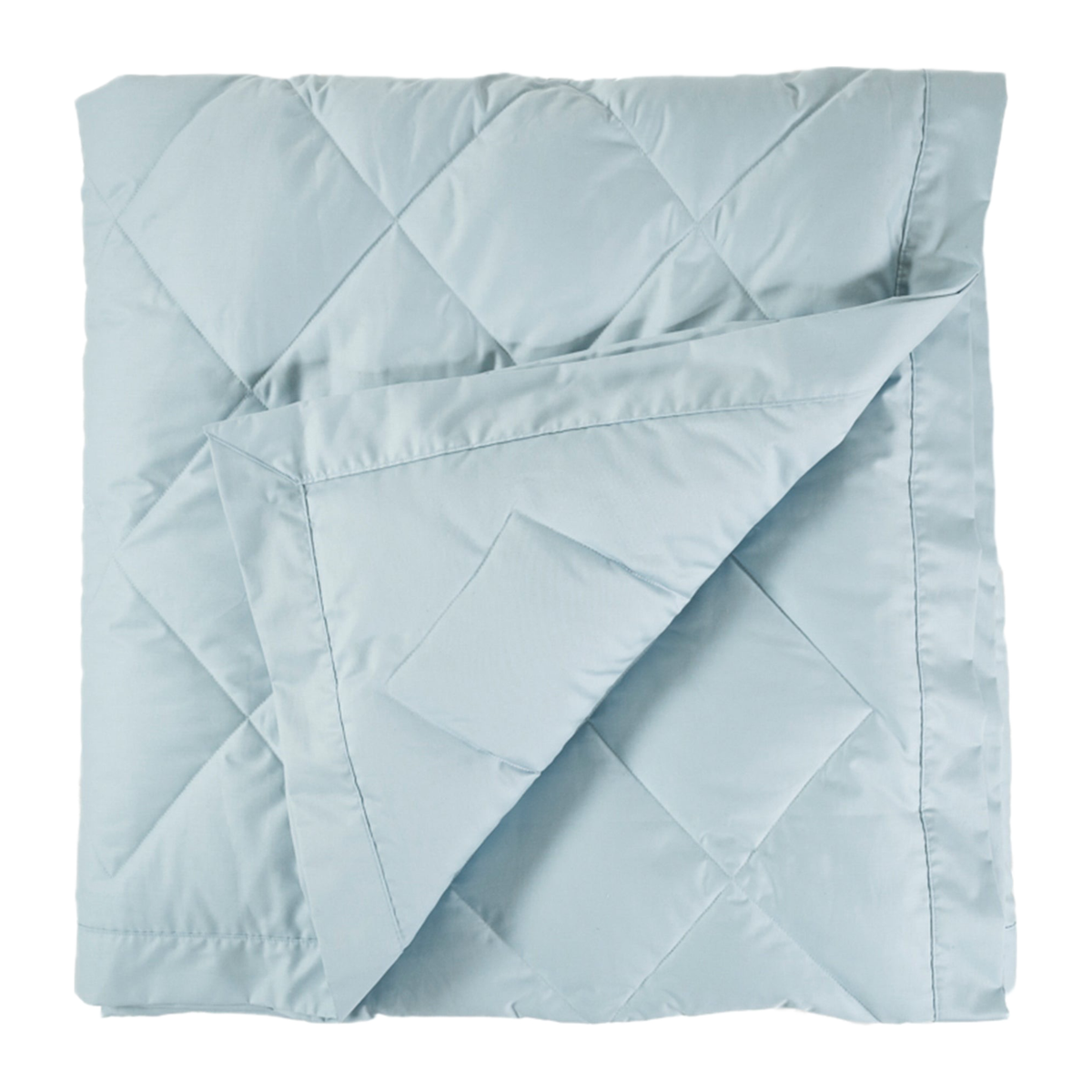 Folded View of Scandia Home Diamond Quilted Down Blankets in Rain Color