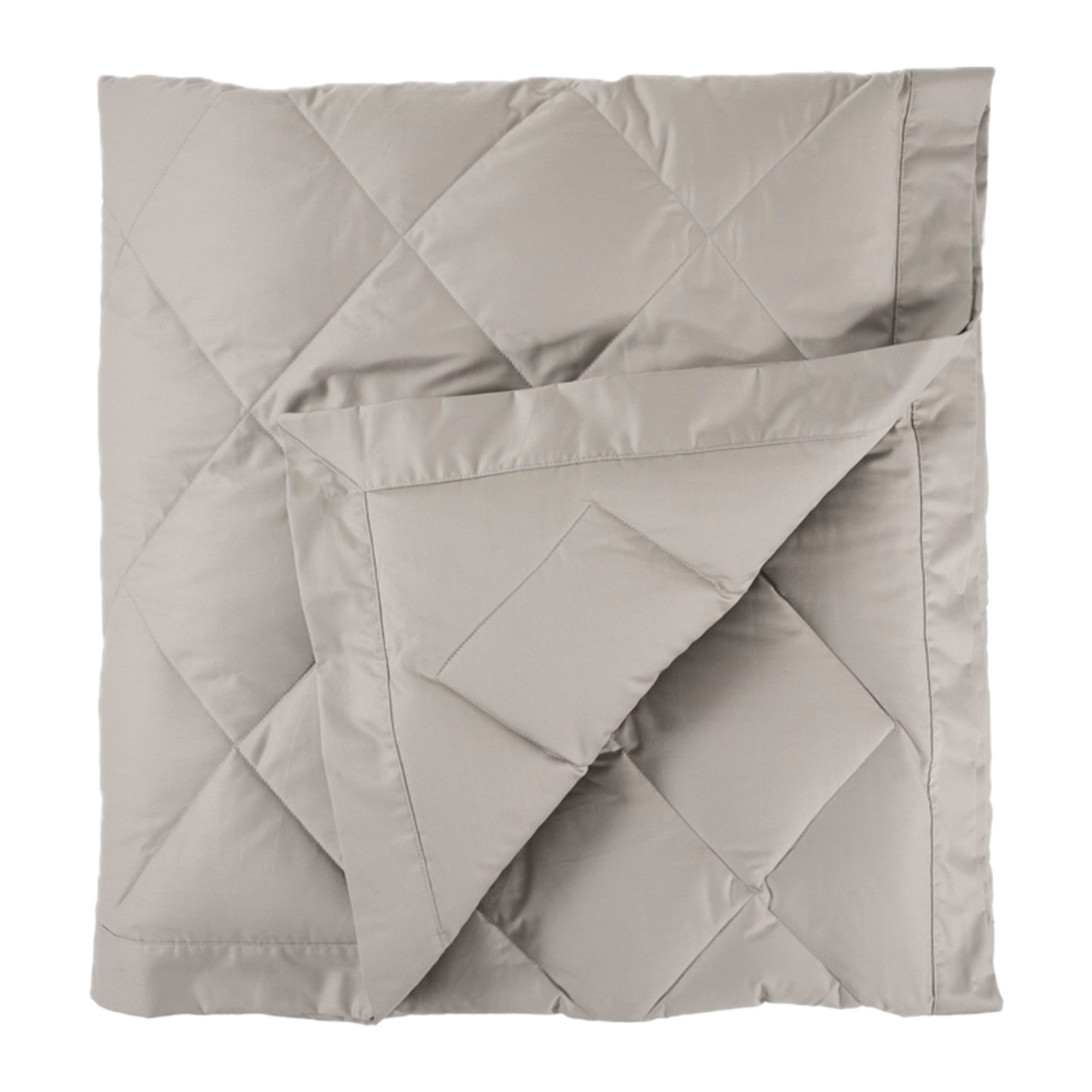 Folded View of Scandia Home Diamond Quilted Down Blankets in Shale Color