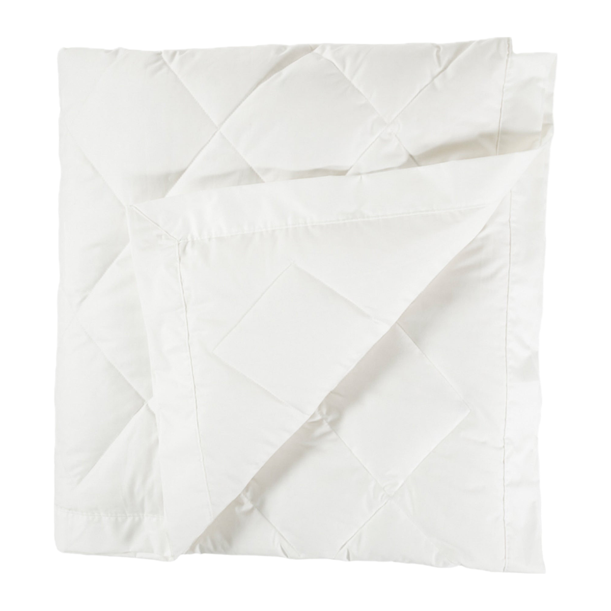 Folded View of Scandia Home Diamond Quilted Down Blankets in White Color