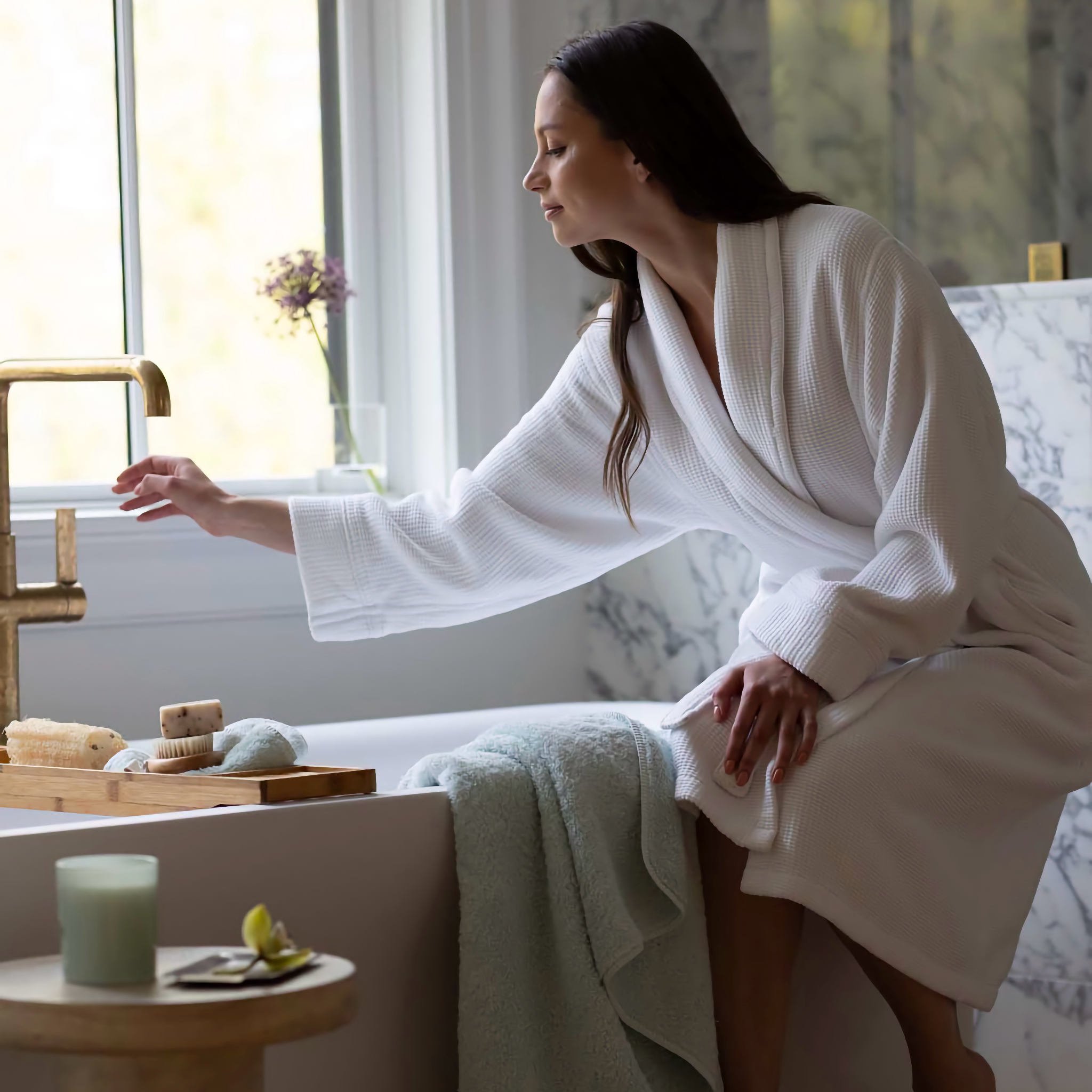 Bathub Robe Scandia Home Grotto Robe (Blossom) | Fine Linen and Bath - FLandB.com