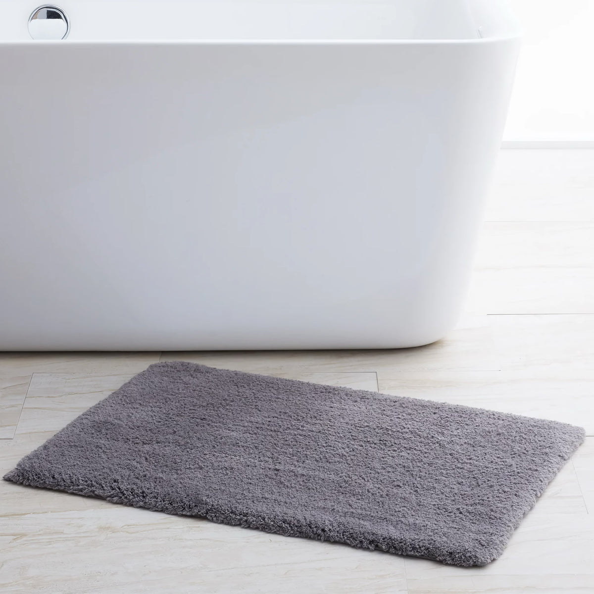 Charcoal Scandia Home Indulgence Bath Rug on Bath Floor