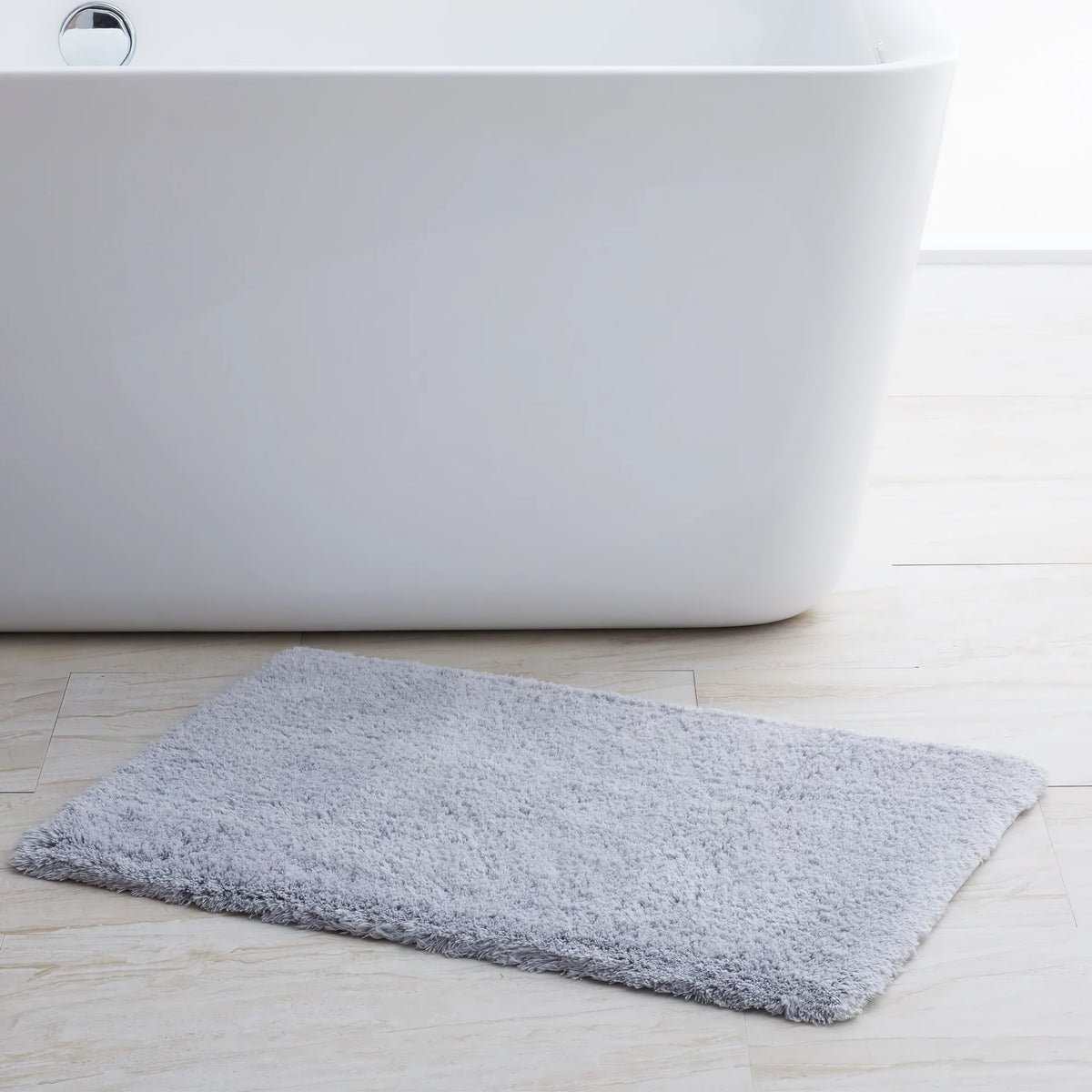 Silver Scandia Home Indulgence Bath Rug on Bath Floor