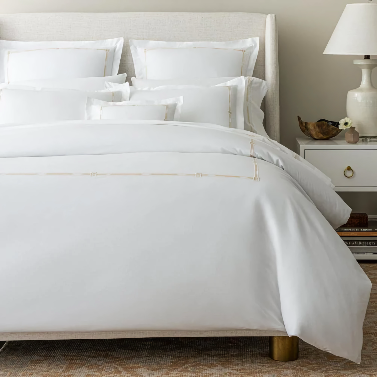 Duvet Cover of Scandia Home Lisetta Bedding in Champagne Color