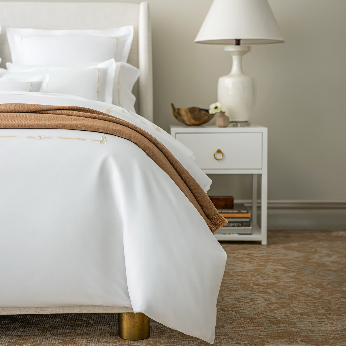 Duvet Cover Closeup of Scandia Home Lisetta Bedding in Champagne Color