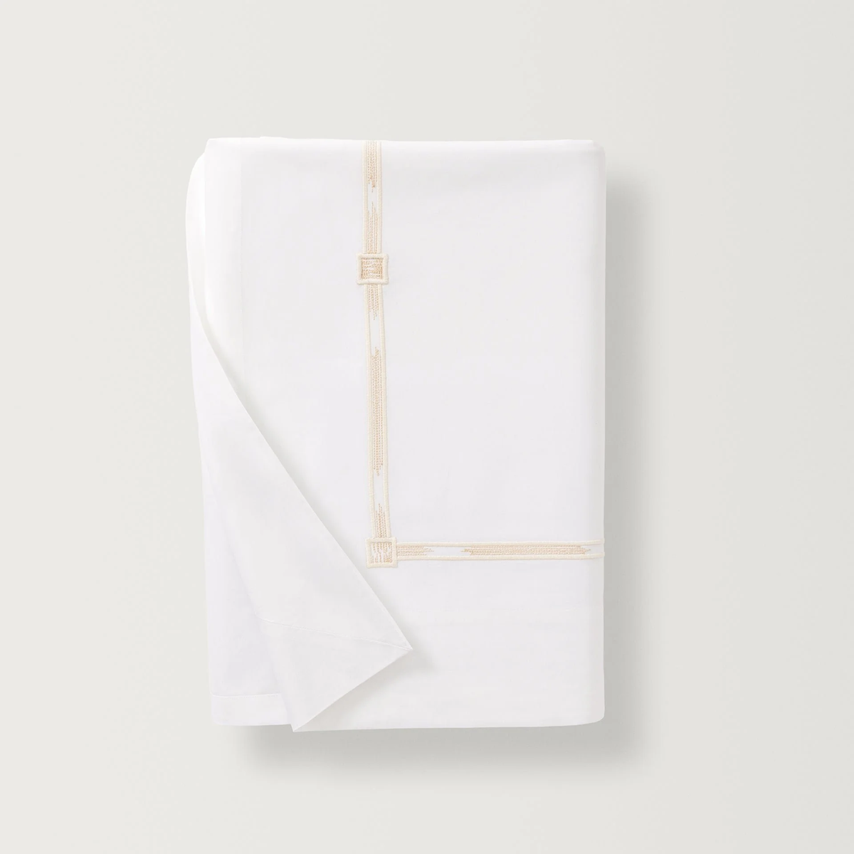 Folded Flat Sheet of Scandia Home Lisetta Bedding in Champagne Color