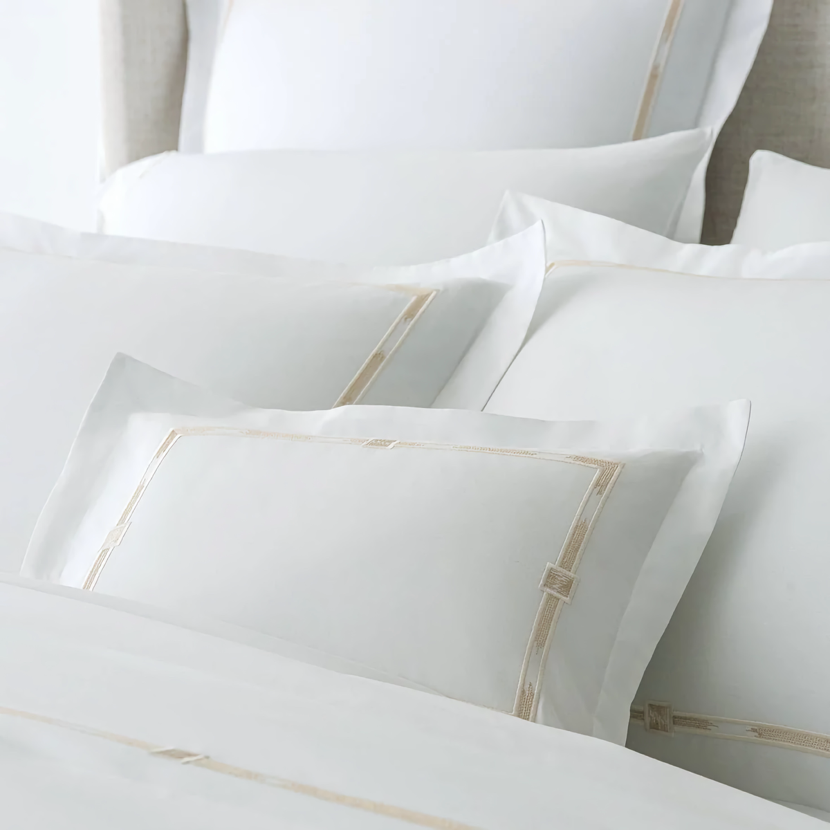 Shams Closeup of Scandia Home Lisetta Bedding in Champagne Color