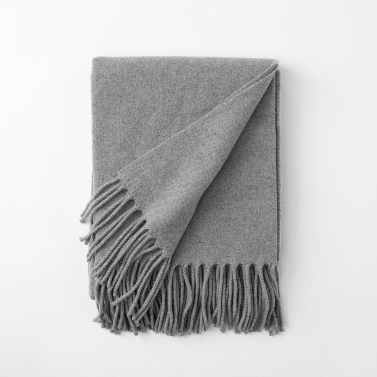 Folded Scandia Home Pietro Throw in Classic Grey color 