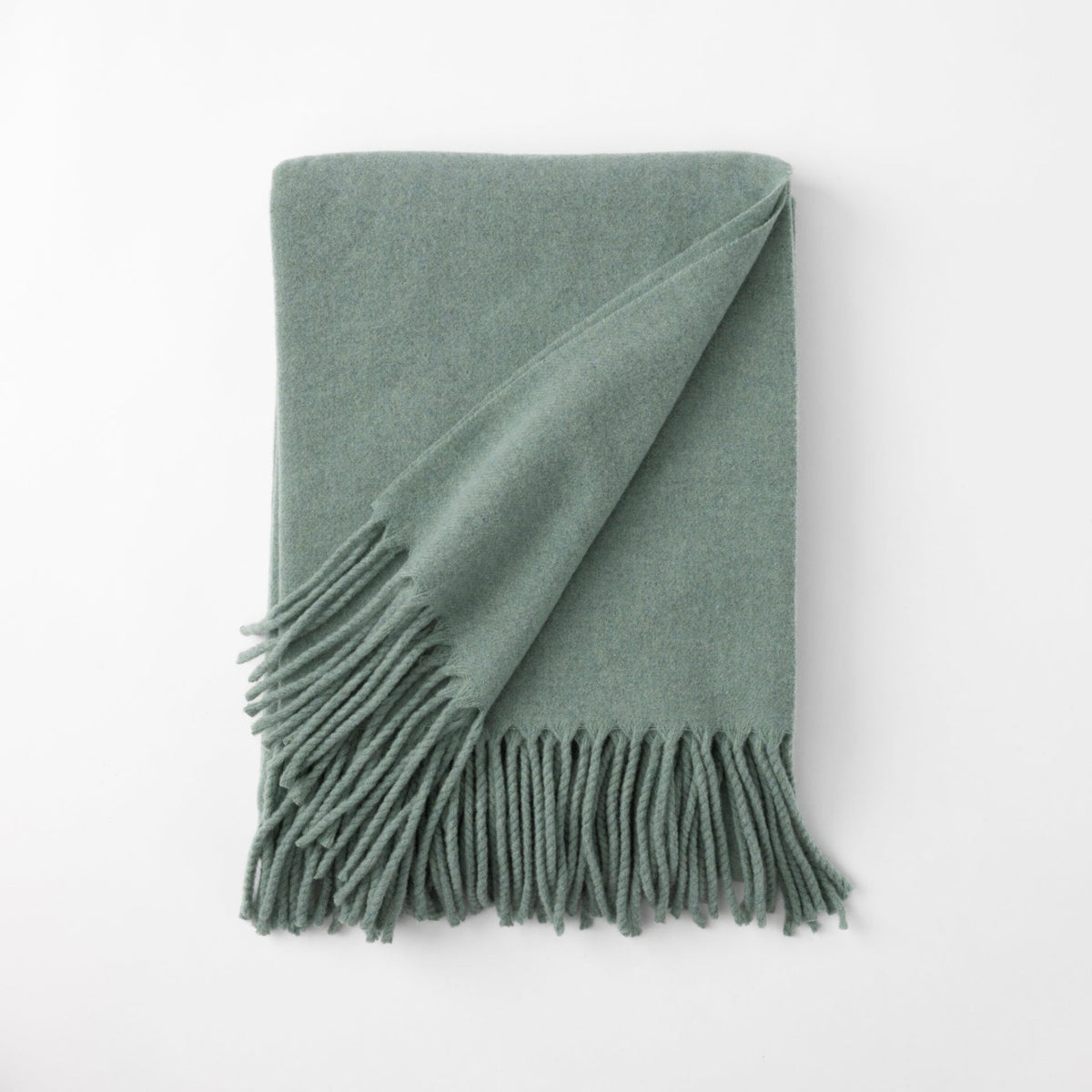 Folded Scandia Home Pietro Throw in Lichen color 