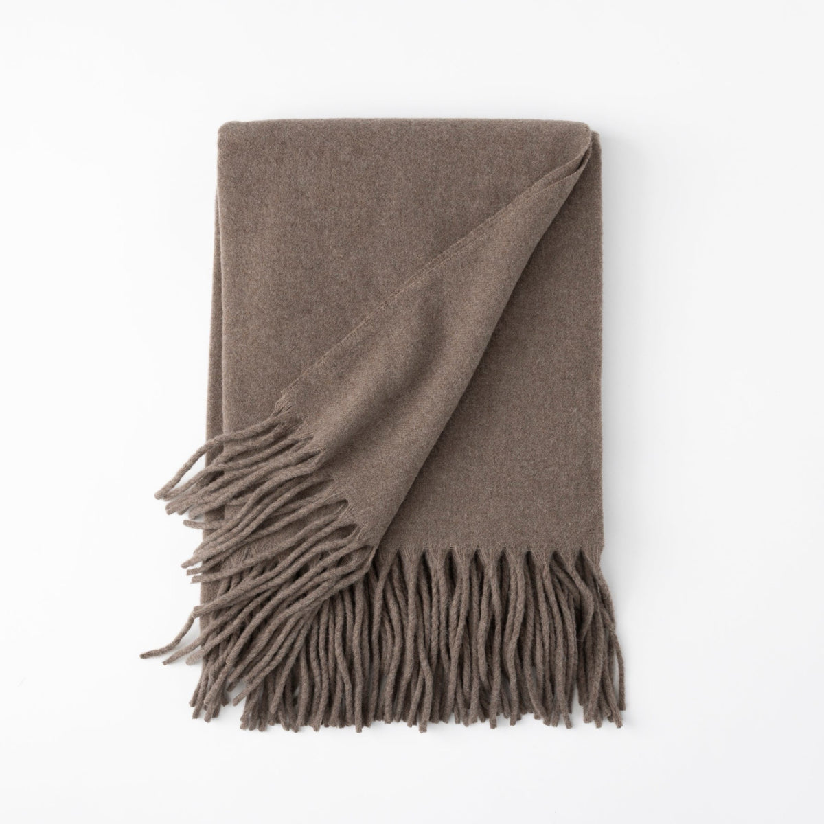 Folded Scandia Home Pietro Throw in Truffle color 