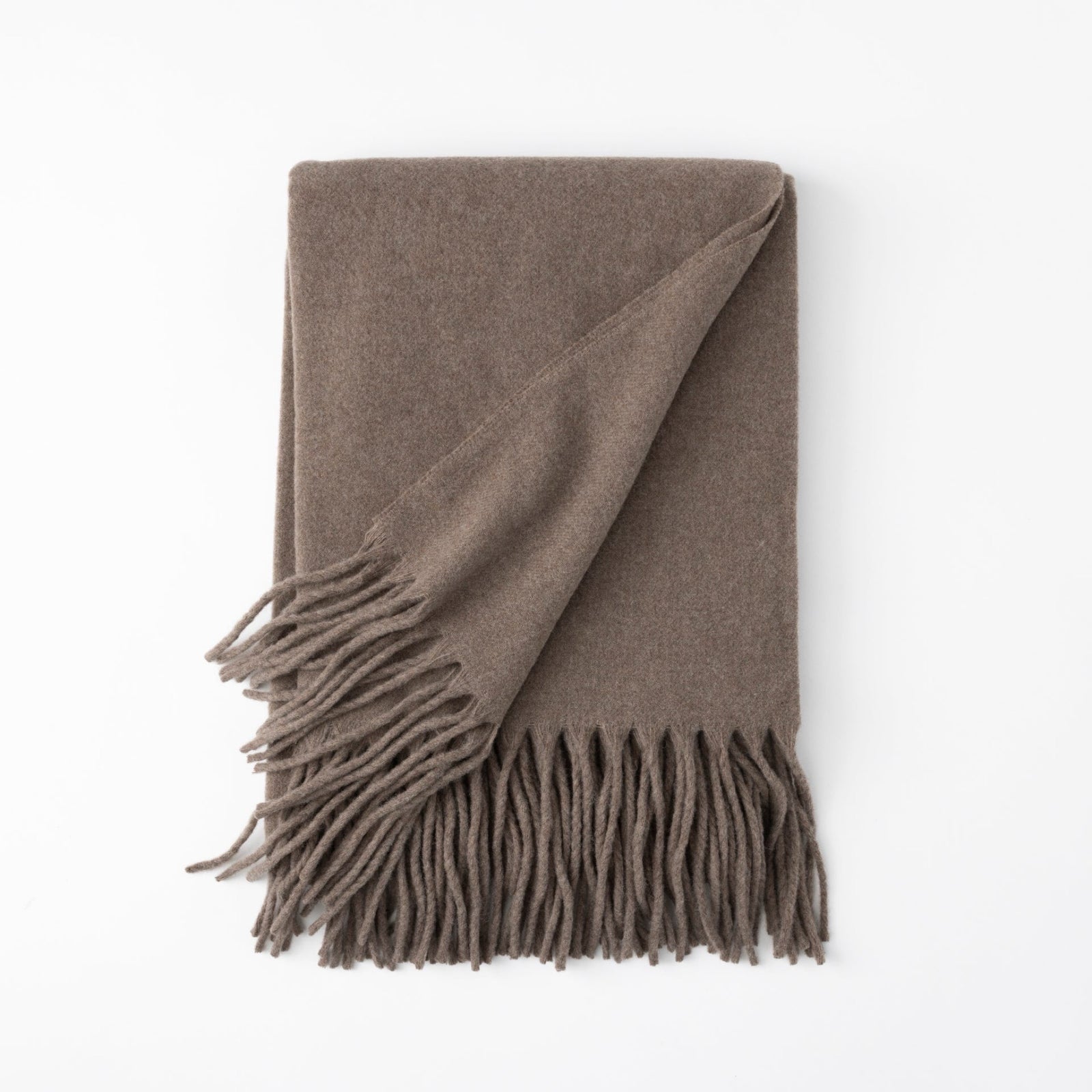 Folded Scandia Home Pietro Throw in Truffle color 