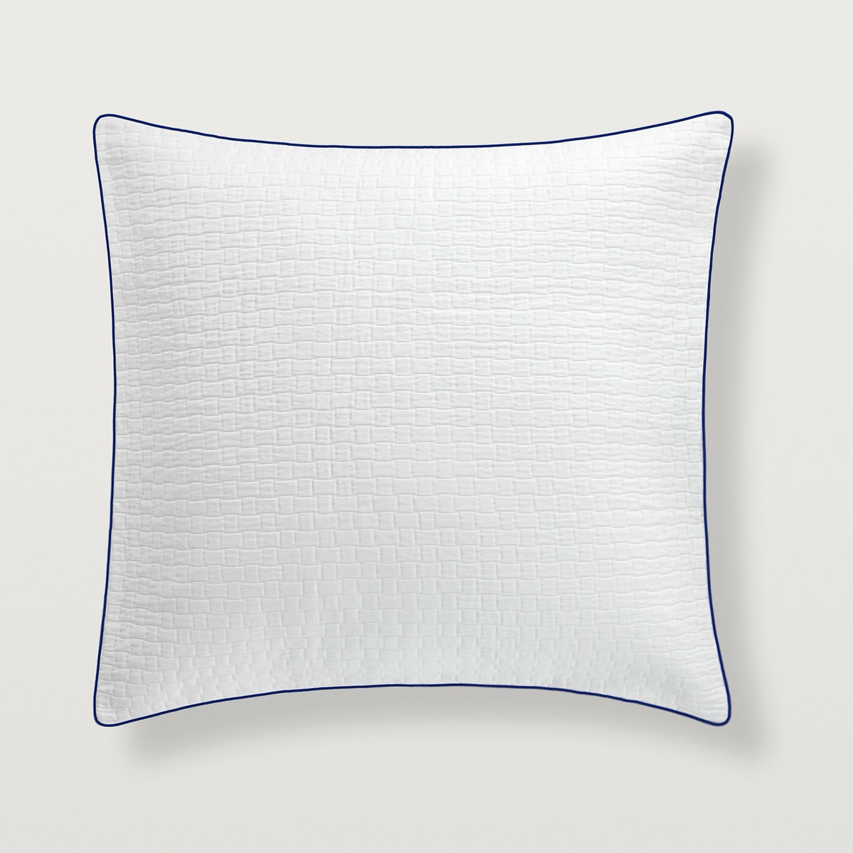 White with Marine piping Home Portia Matelasse Euro Sham on a plain white background