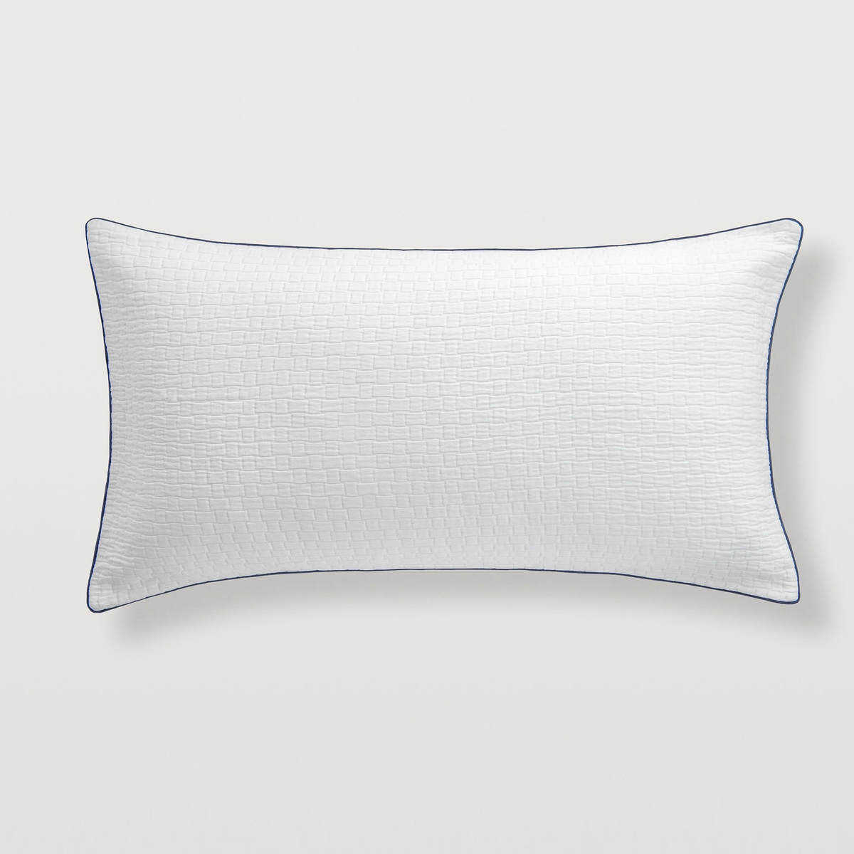 White with Marine piping Home Portia Matelasse King Sham on a plain white background