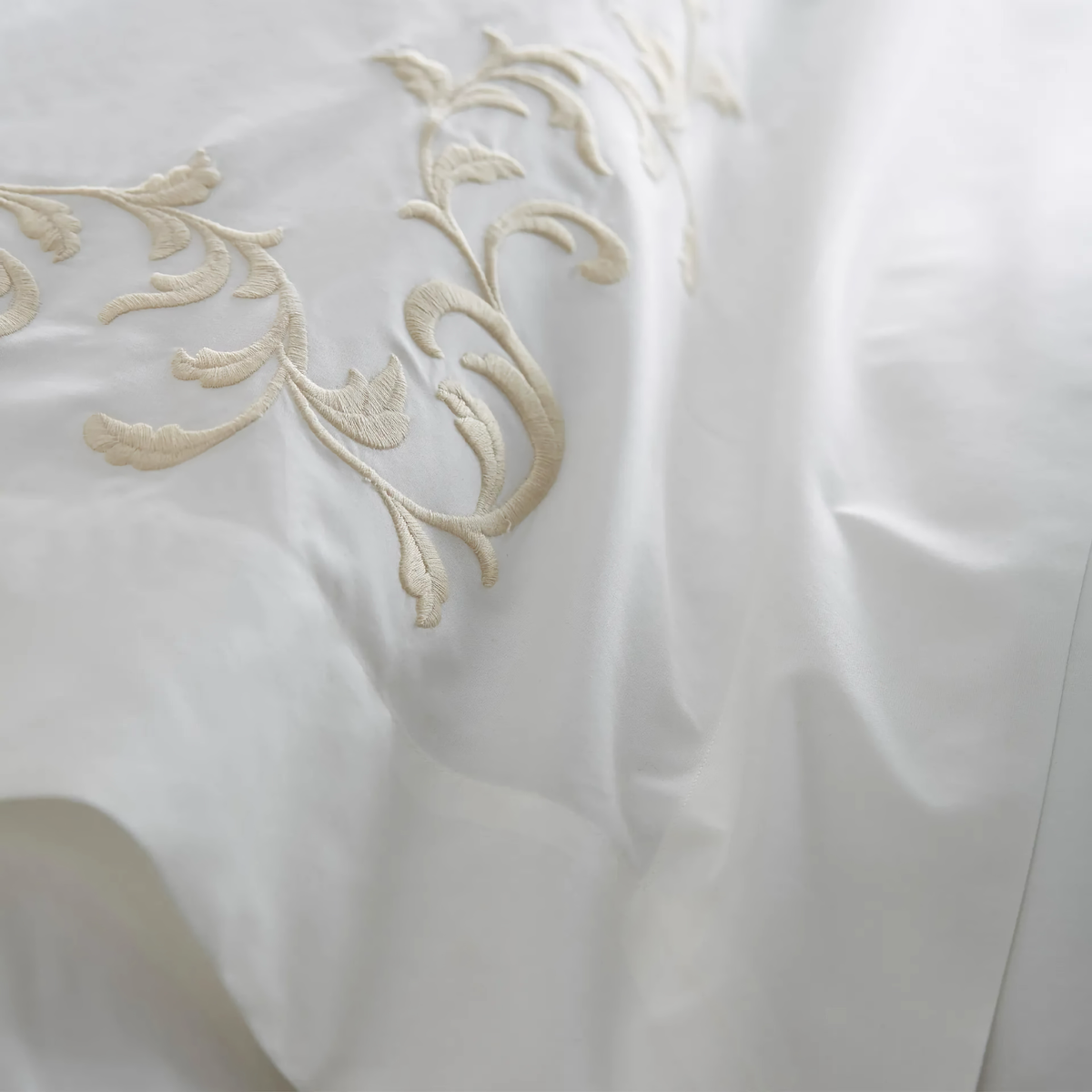 Closeup of Cornsilk and Ivory Scandia Home San Remo Bedding Collection