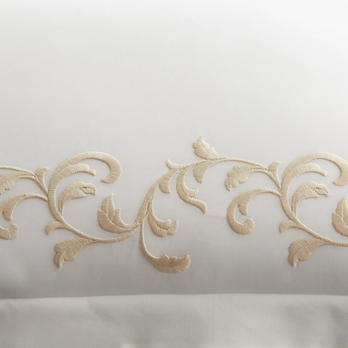 Embroidery of Cornsilk and Ivory Scandia Home San Remo Bedding Collection