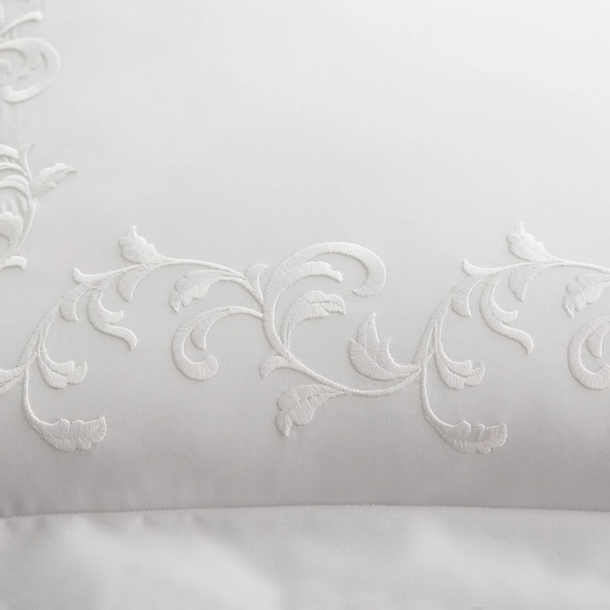 Embroidery of White and White Scandia Home San Remo Bedding Collection