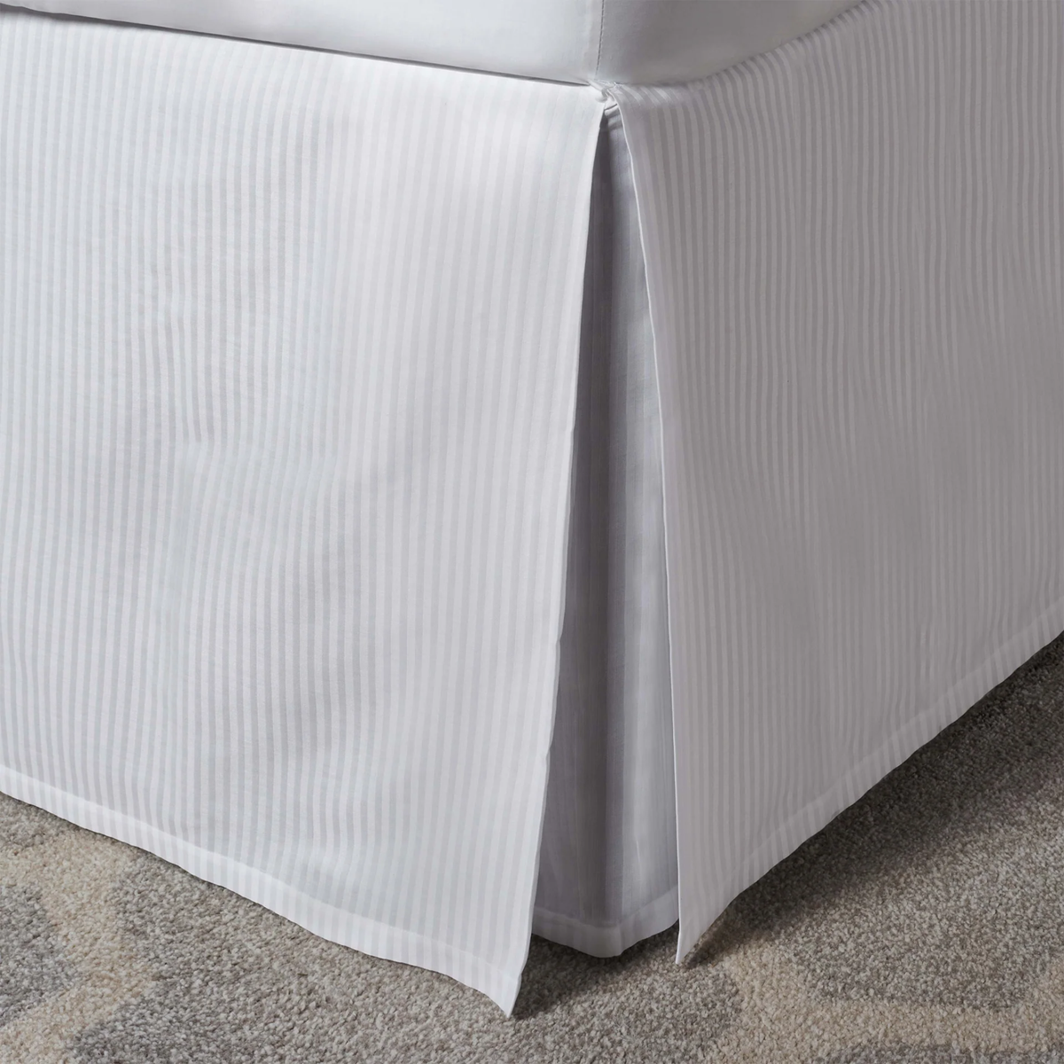 White Bed Skirt Closeup of Scandia Home Savoia Bedding