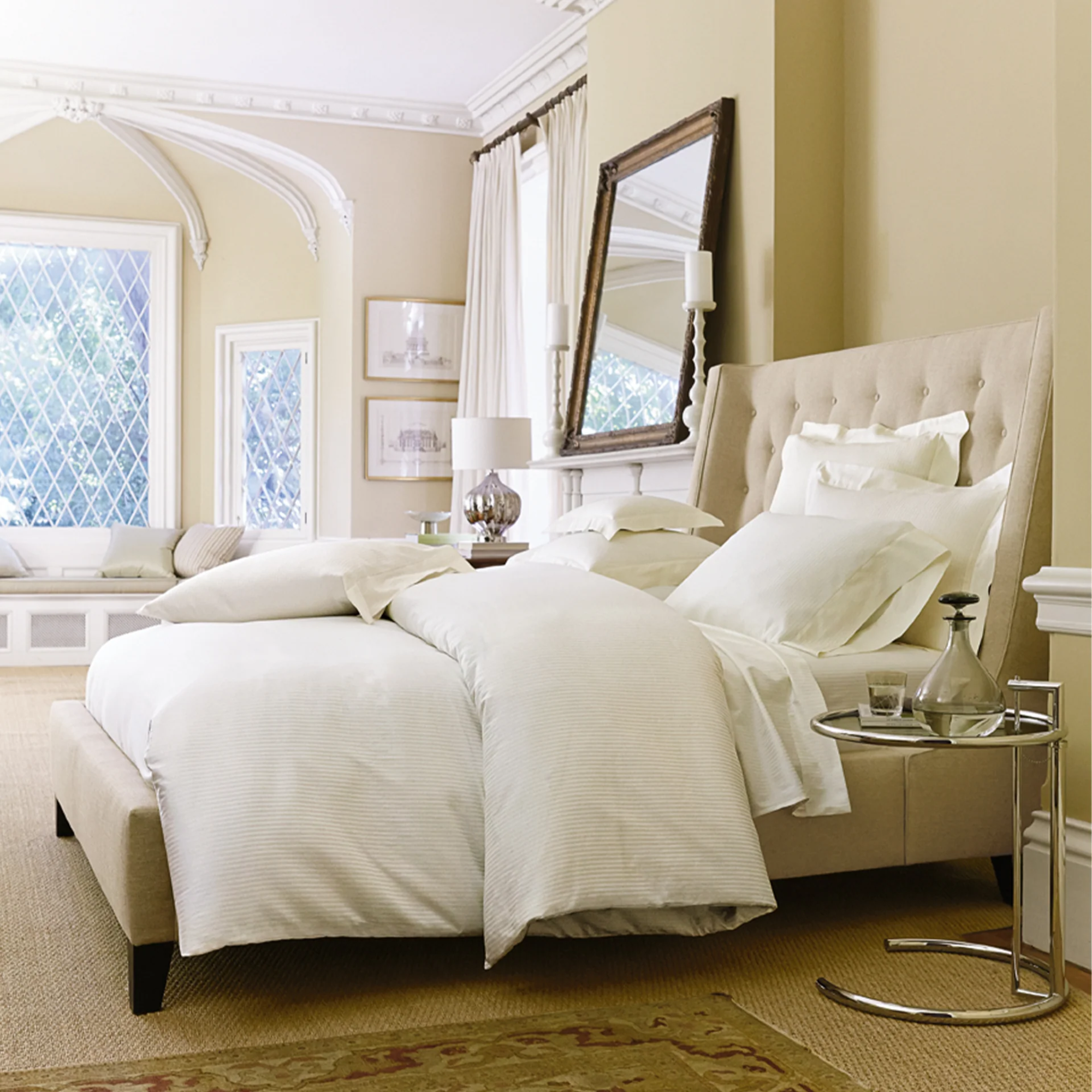 Bed Dressed in Ivory Scandia Home Savoia Bedding Collection